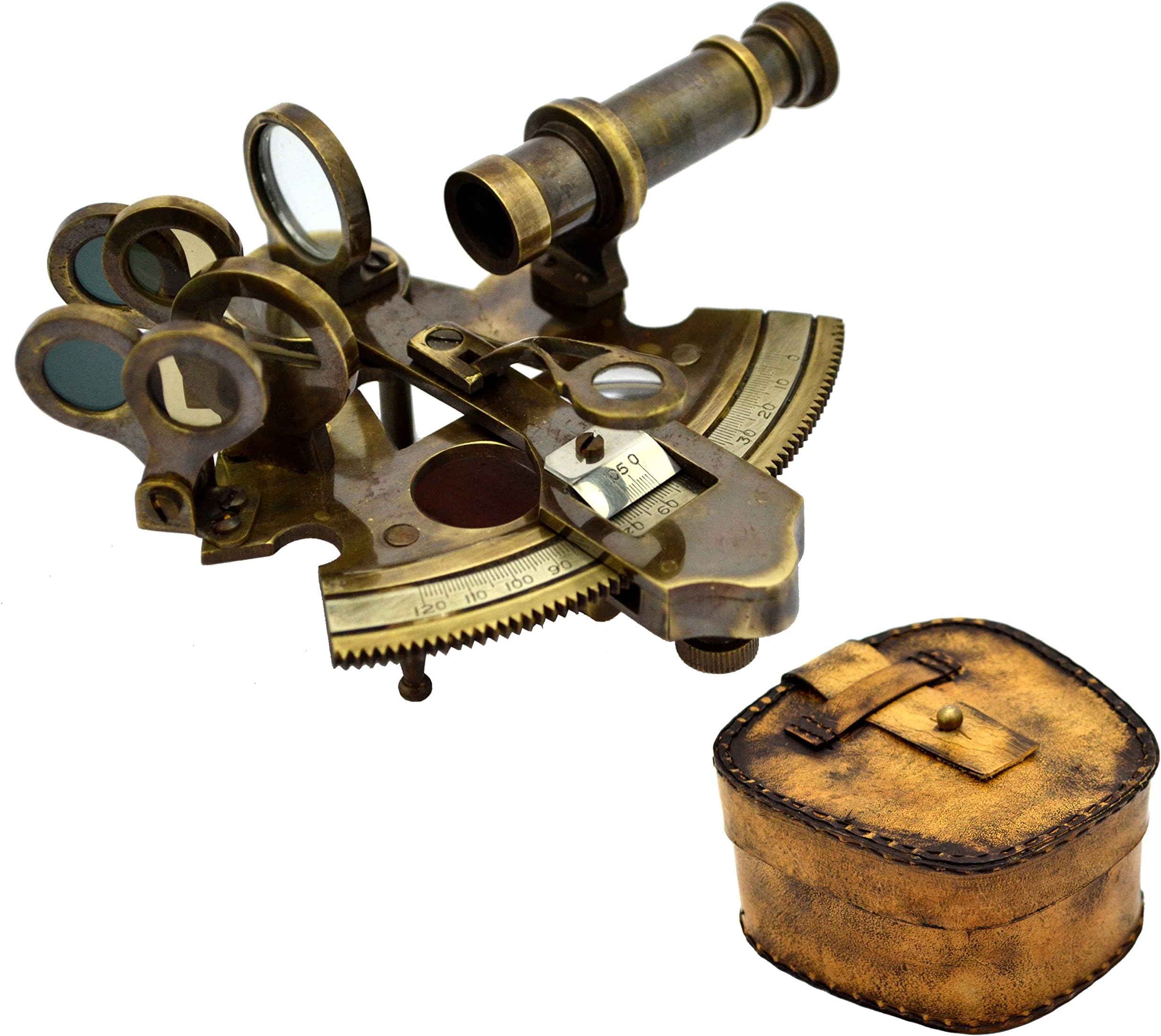 Antique Sextant Replica for Sale Marine Navigation Navigation Buy Brass Sextant - With Leather Case