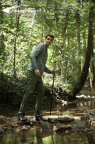 Miniatura 6 de Bastón desmontable de madera dura para senderismo con brújula de 48 pulgadas, correa de mano suave, cubierta de punta de goma de 3 piezas