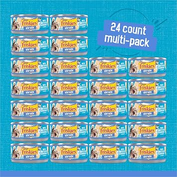 Purina Friskies Wet Cat Food, Shreds Whitefish & Sardines, (24) 5.5 oz Cans