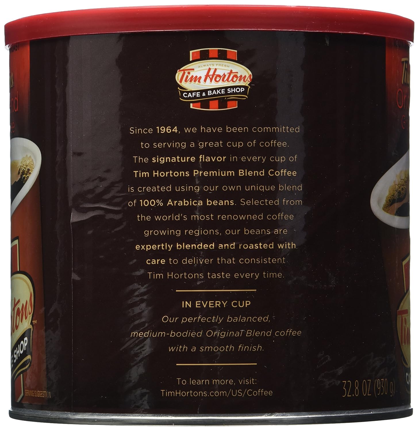 Tim Hortons 100% Arabica Medium Roast Original Blend Ground Coffee, 32.8 Ounce