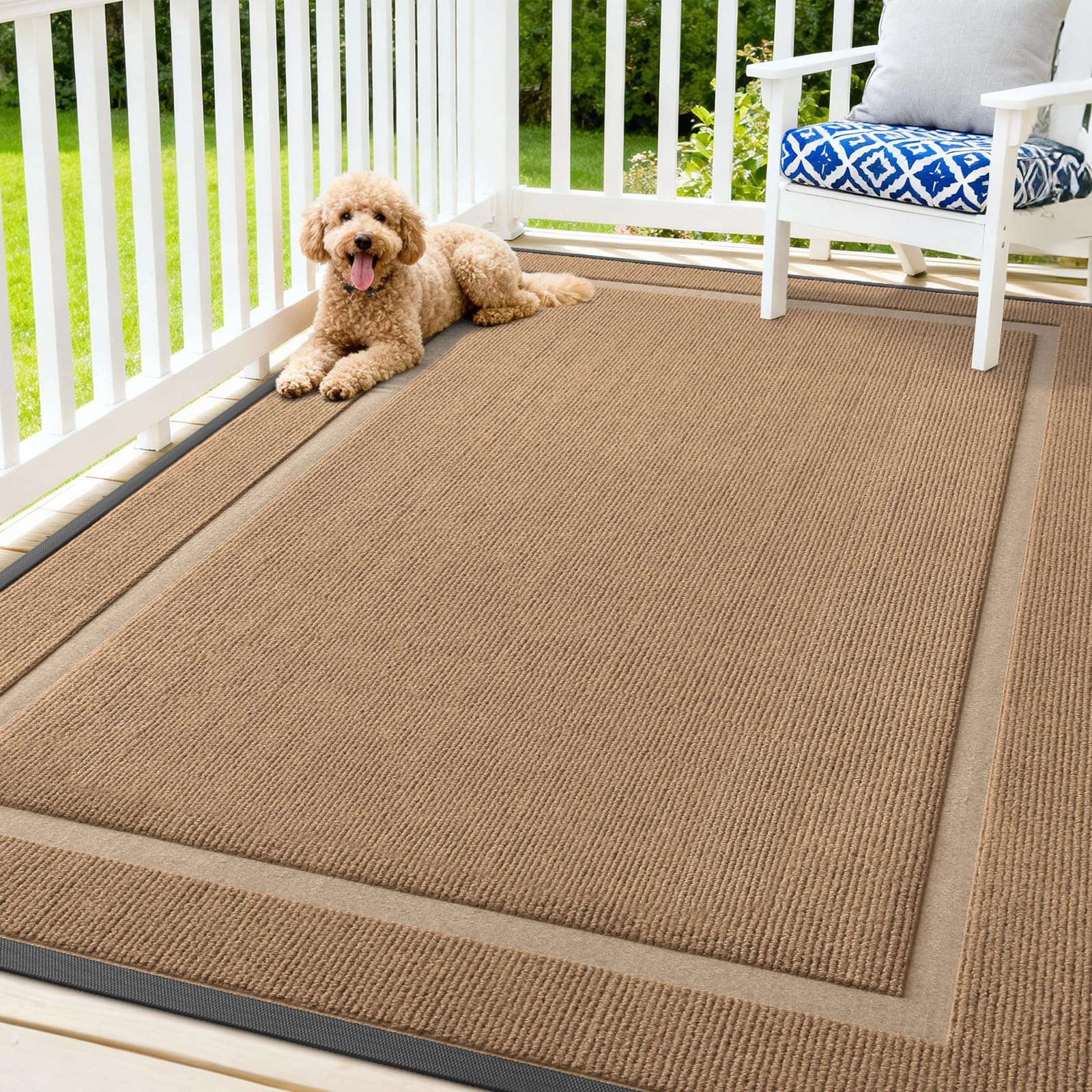 OLANLY Front Door Mat Indoor Outdoor Entrance, Waterproof All-Season, All-Weather Doormat, Sturdy Natural Rubber, Fade Resistant, Low Profile, Easy