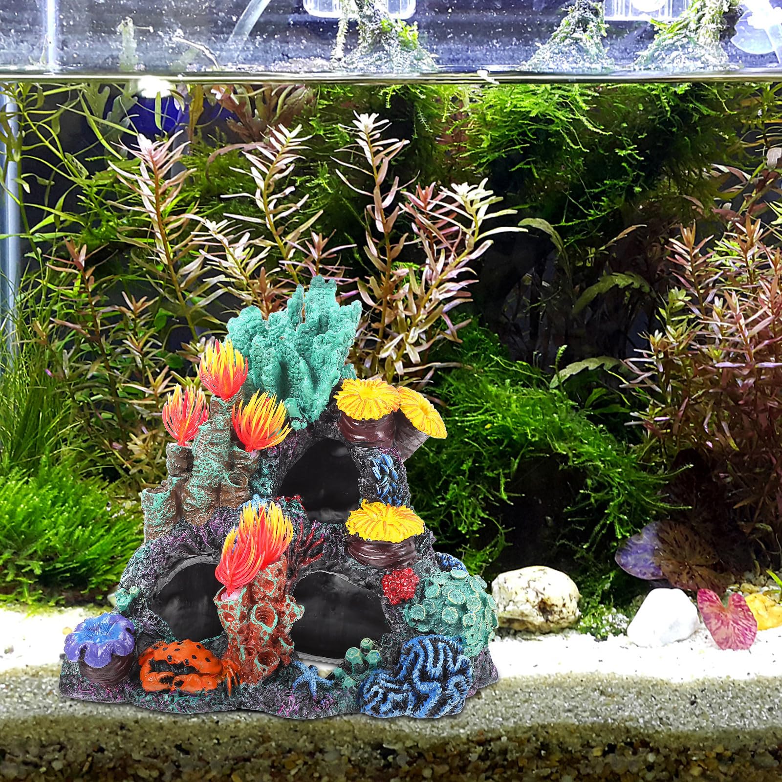 Garneck Decoración de Acuático de Resina Artificial Coral Acuario