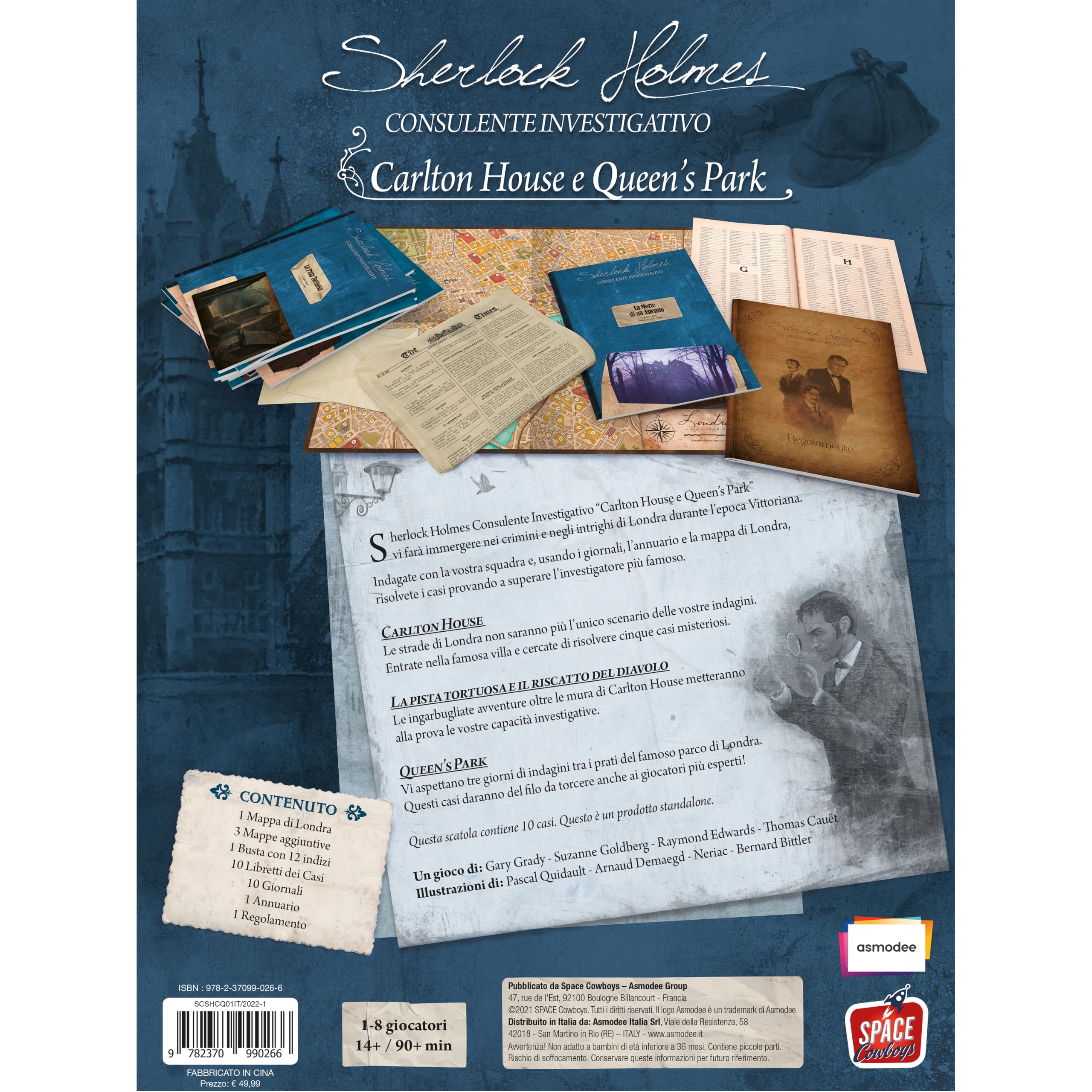 Asmodee Sherlock Holmes Consulente Investigativo - Carlton House & Queen's Park - Gra planszowa we Włoszech