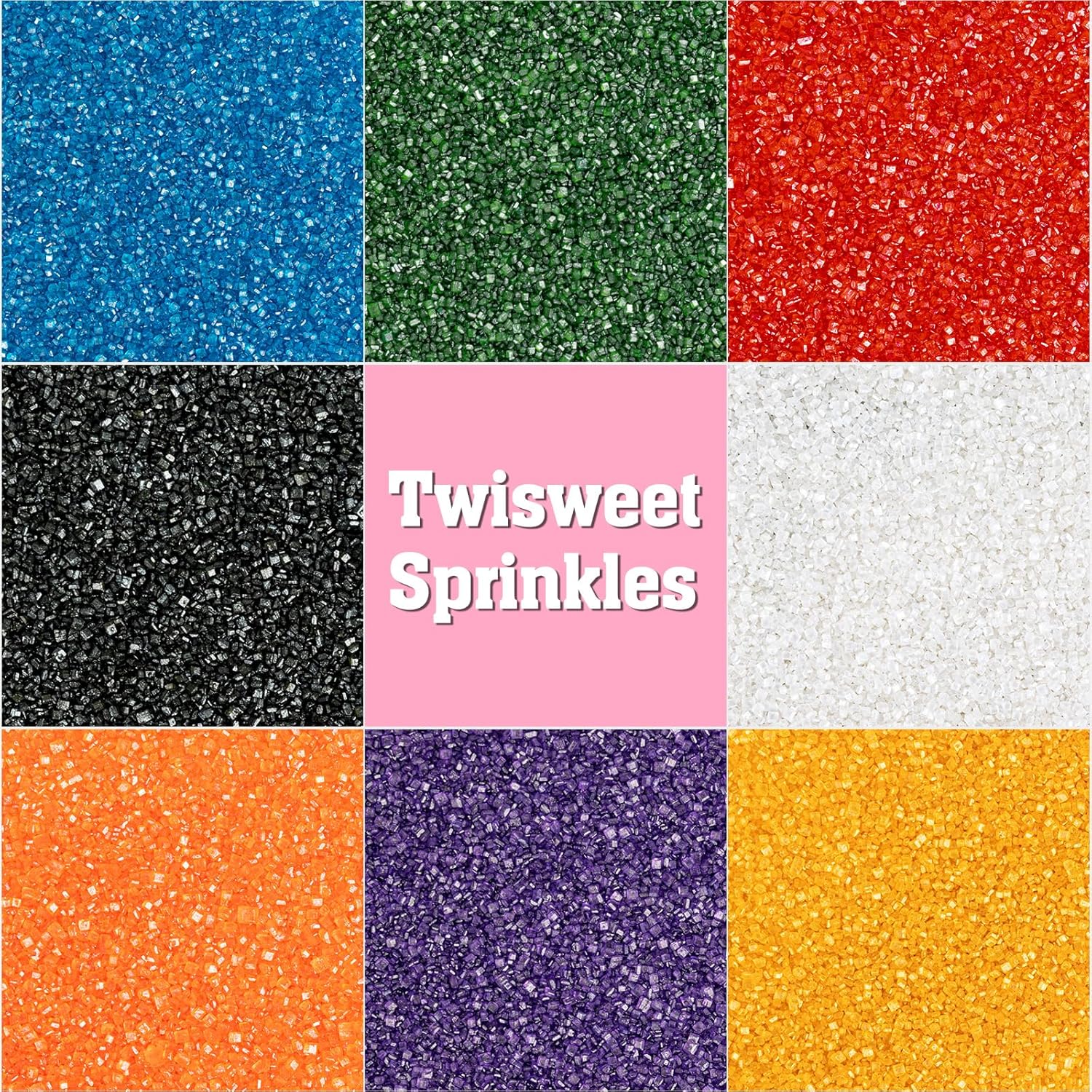 Twisweet White Sprinkles, Edible Sanding Sugar Crystals for Cake Decorating, Extra Fine Candy Sprinkles for Baking, Cupcake Topping Ice Cream Donut Cookies Decoration, Wedding Party Christmas Supplies (150g/5.3oz) - Image 8