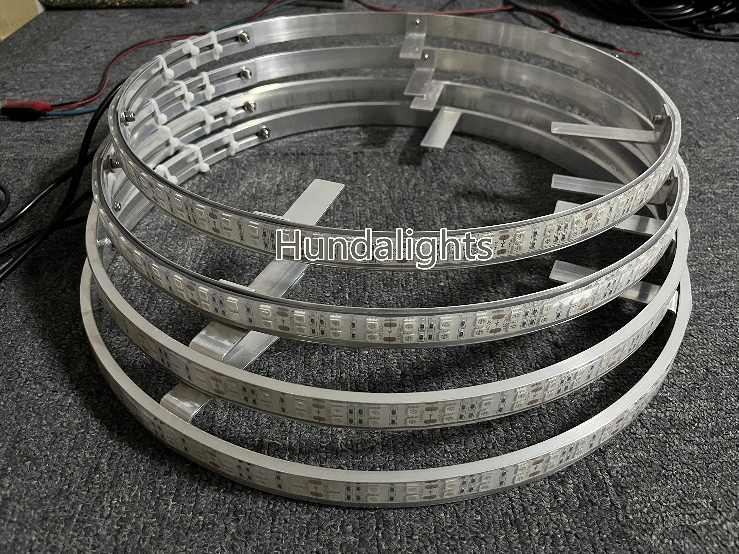 Hundalights 15.5" Double Low, Remote/Switch Control, Pure White, LED Illuminated Wheel Rings, Lights for Truck All Car SUV Offroad, 4PCS IP68 Waterproof