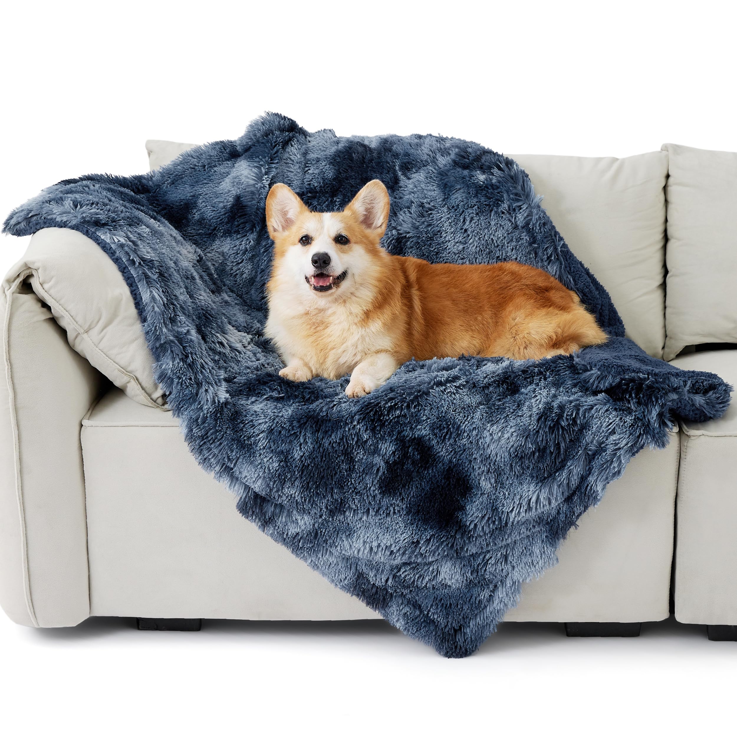 Bedsure Waterproof Dog Blankets for Medium Dogs - Calming Cat Blanket for Couch Protector Washable, Long Faux Fur Pet Throw Blanket for Puppy,