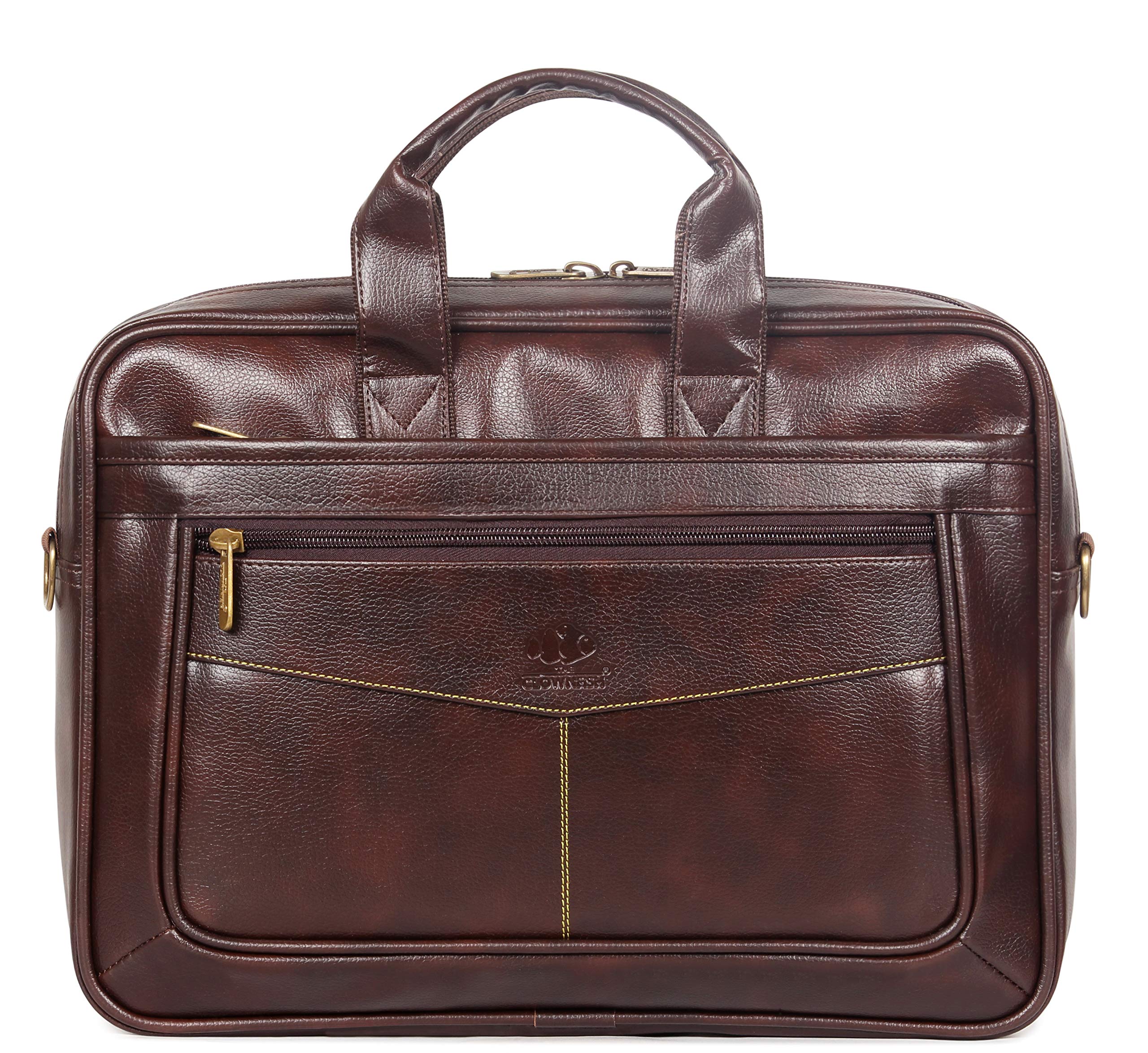 The Clownfish Womens and Mens Laptop Tablet Computer up to 15.6 inch Water Resistant Synthetic Leather Sling Shoulder Briefcase (Dark Brown) (B08Q4CMRW4) Amazon Price History, Amazon Price Tracker
