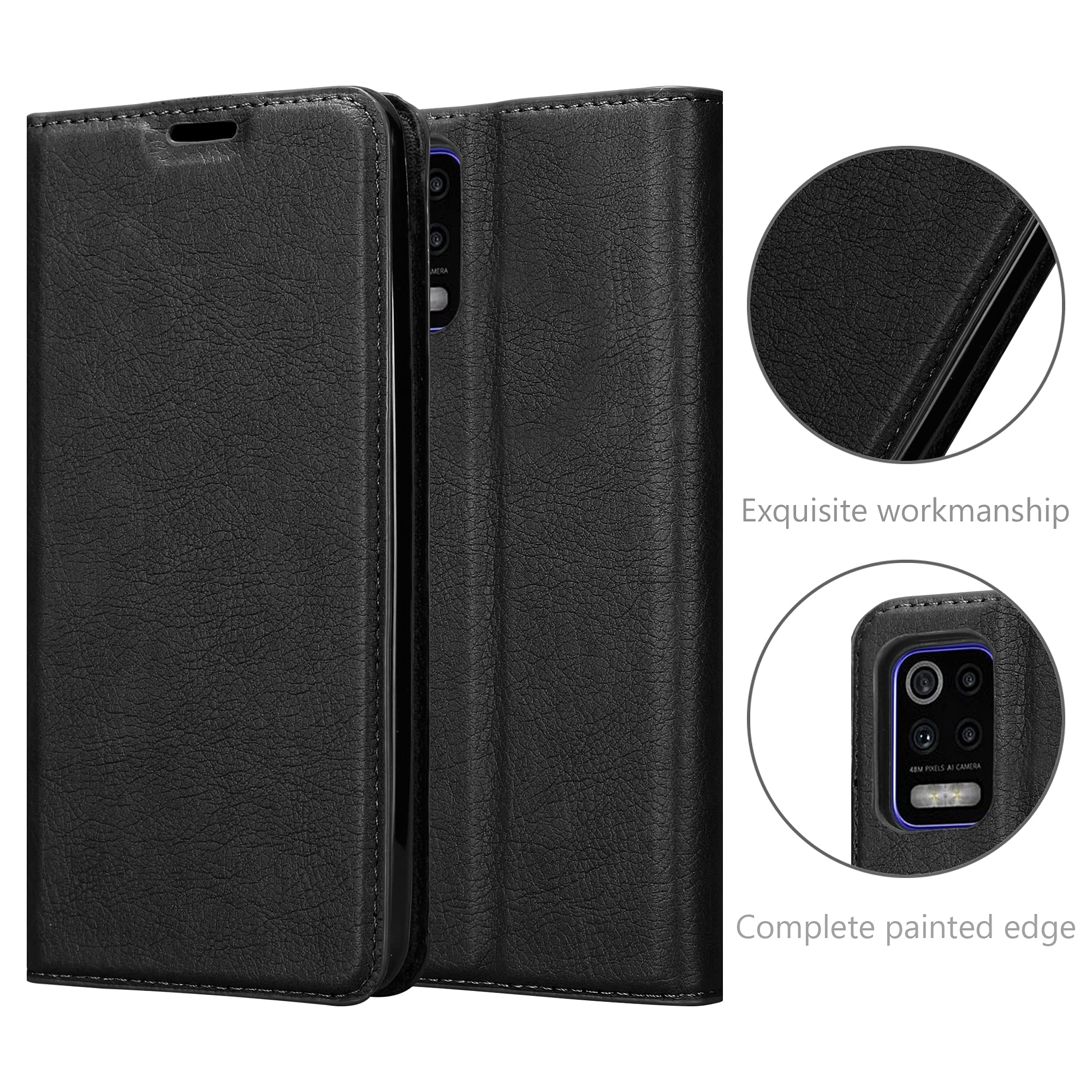 Cadorabo Custodia A Libro Portafoglio Per LG K52 - Nero Notte - Con Slot Per Carte E Funzione Stand - Chiusura Magnetica - Cover In Similpelle