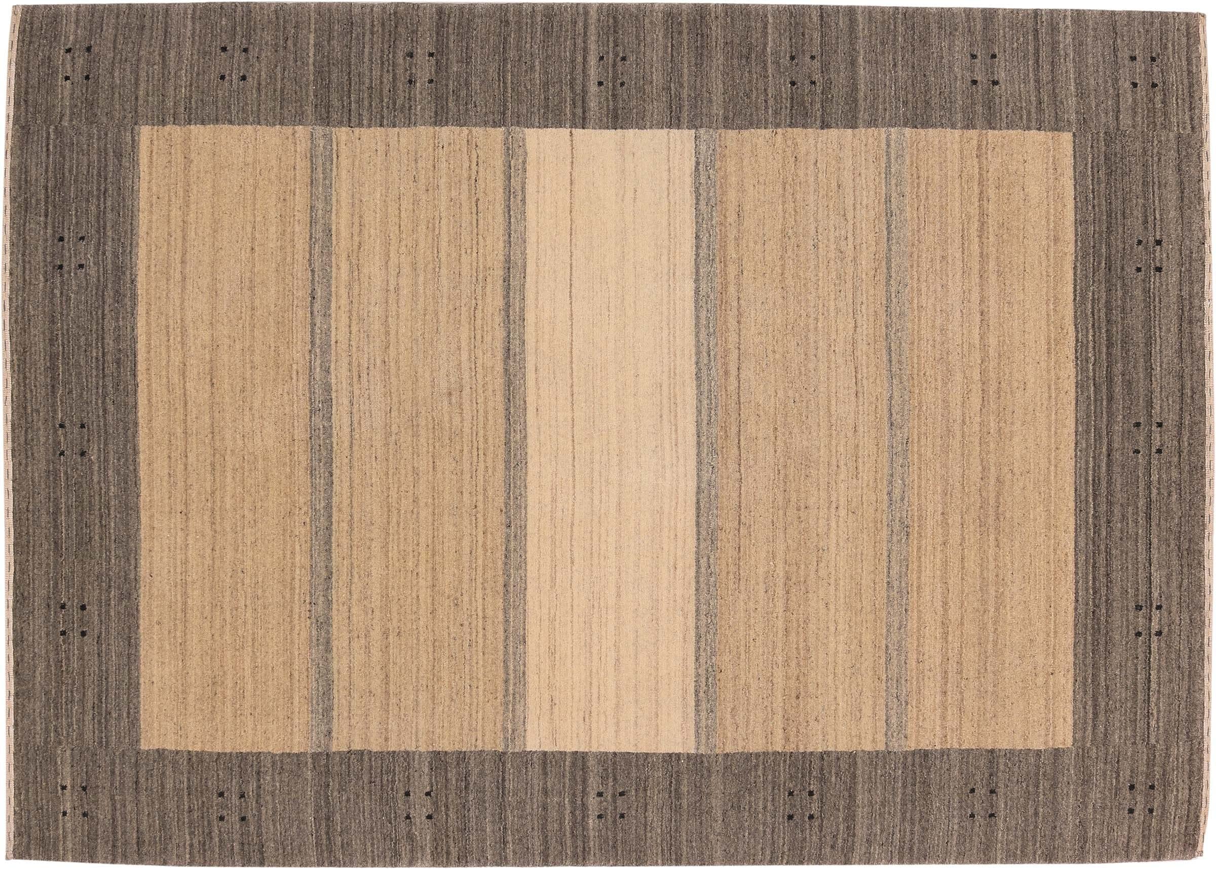 Tapis Gabbeh en laine beige 120x180 cm tissé main