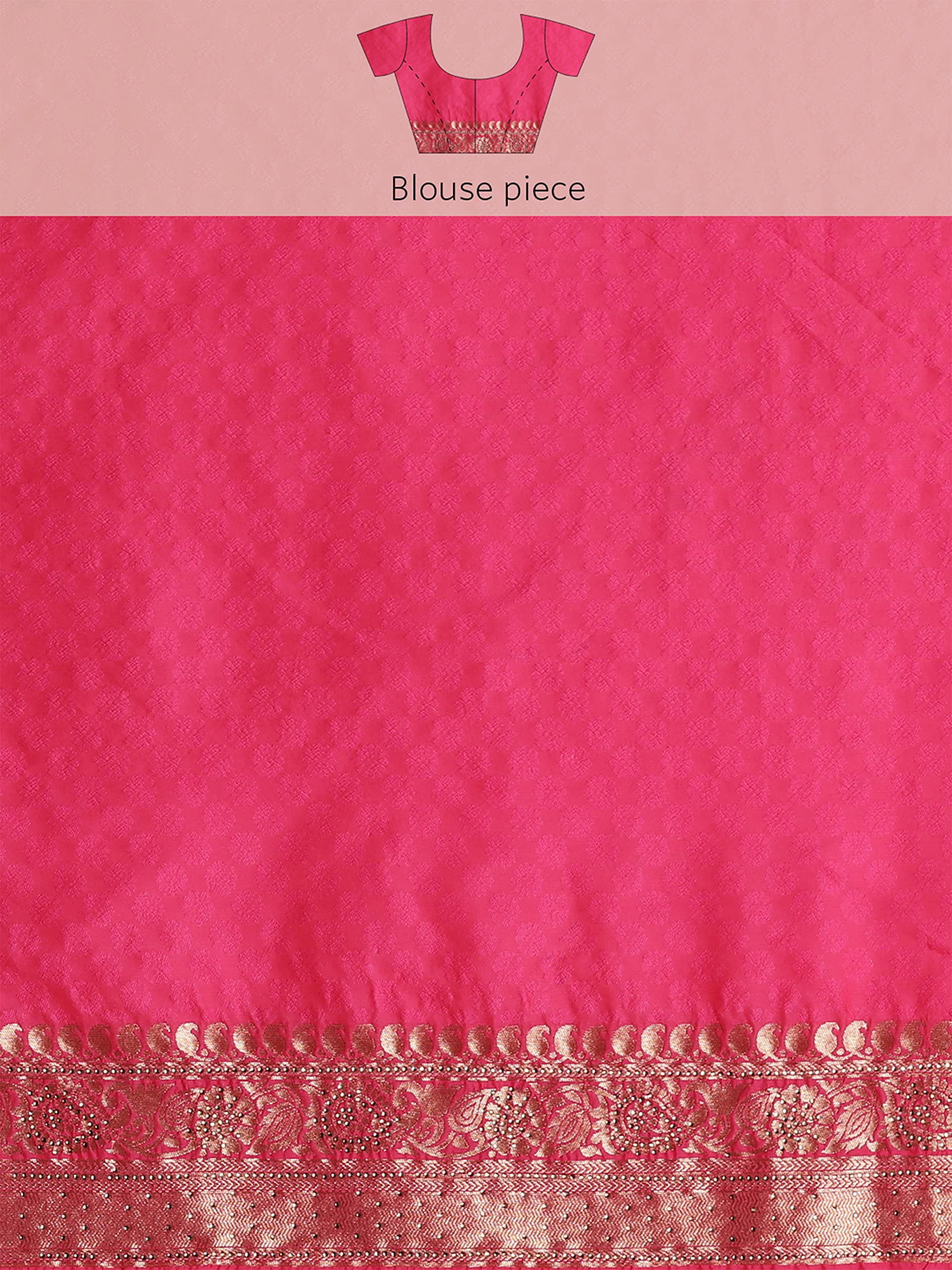MOHEY Sari da donna, tessuto sari con camicetta PieceAll Over Jaal e Border Art Silk Sari