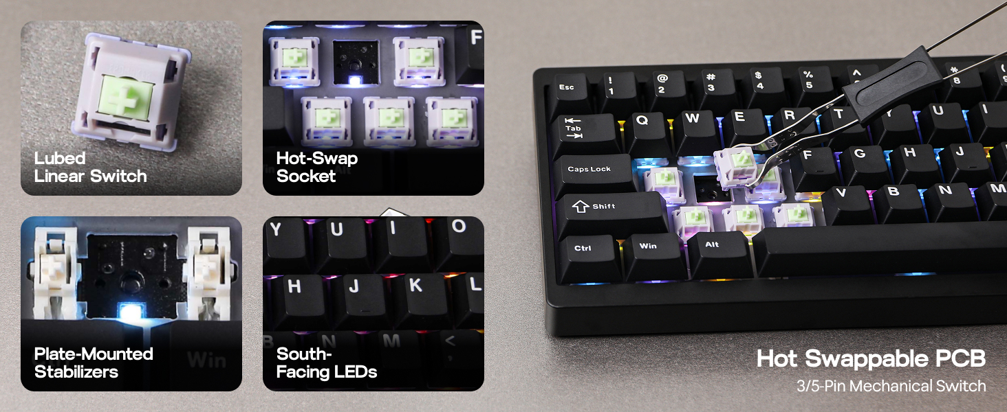 Amazon | EPOMAKER P65 QMK/VIA ワイヤレスアルミニウムゲーミング