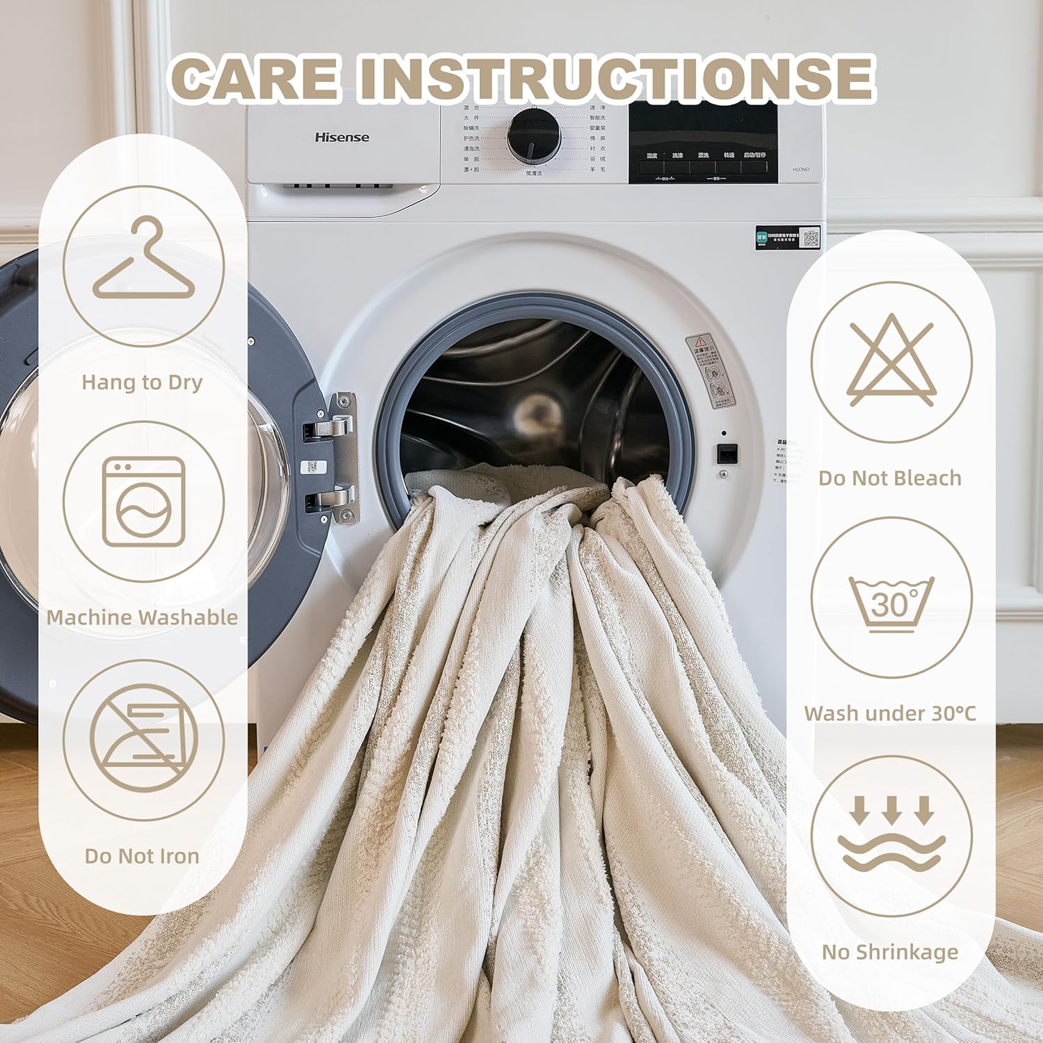 Couch Cover for Dogs Washable Sofa Cover, Sectional Couch Covers, Sofa Covers for 2 Cushion Couch, Non Slip Stripe Sofa Slipcovers Furniture Protector (Beige, 75 * 118)