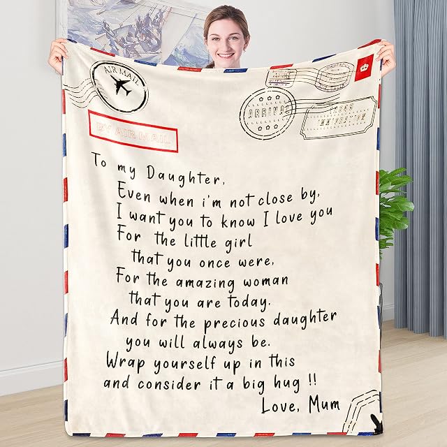 Shoppawhile Daughter Gifts from Mum Gifts for Daughter Birthday Unique Fluffy Blanket 59*79inch