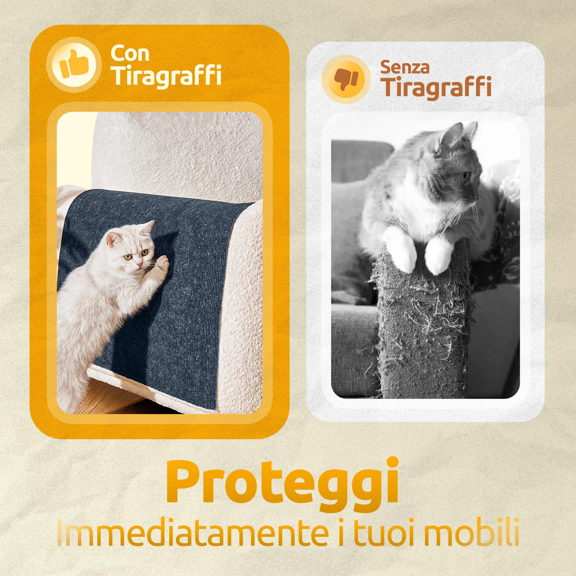 Tappeto Tiragraffi per Gatti Grandi e Piccolo 300x40cm XL Autoadesivo, Grigio Bluastro, Protezione Divano e Mobili con Giocattolo - Tiragraffi Per Gatti Adulti Xxl - Protezione Divano Graffi