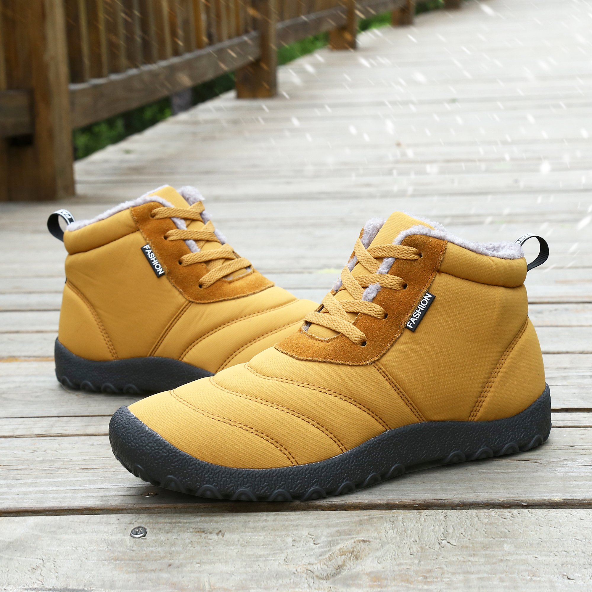 Krótkie buty damskie, Popoti buty śniegowe unisex zimowe ocieplacze kostki ciepłe płaskie antypoślizgowe buty na zewnątrz
