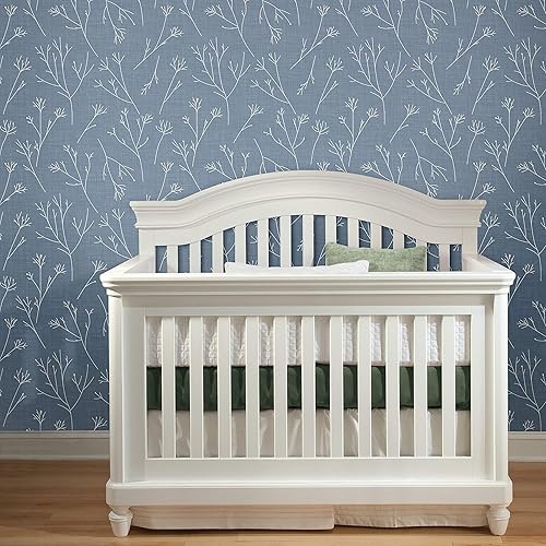Miniatura 6 de RoomMates RMK11967WP Papel tapiz autoadhesivo de ramitas azules y blancas