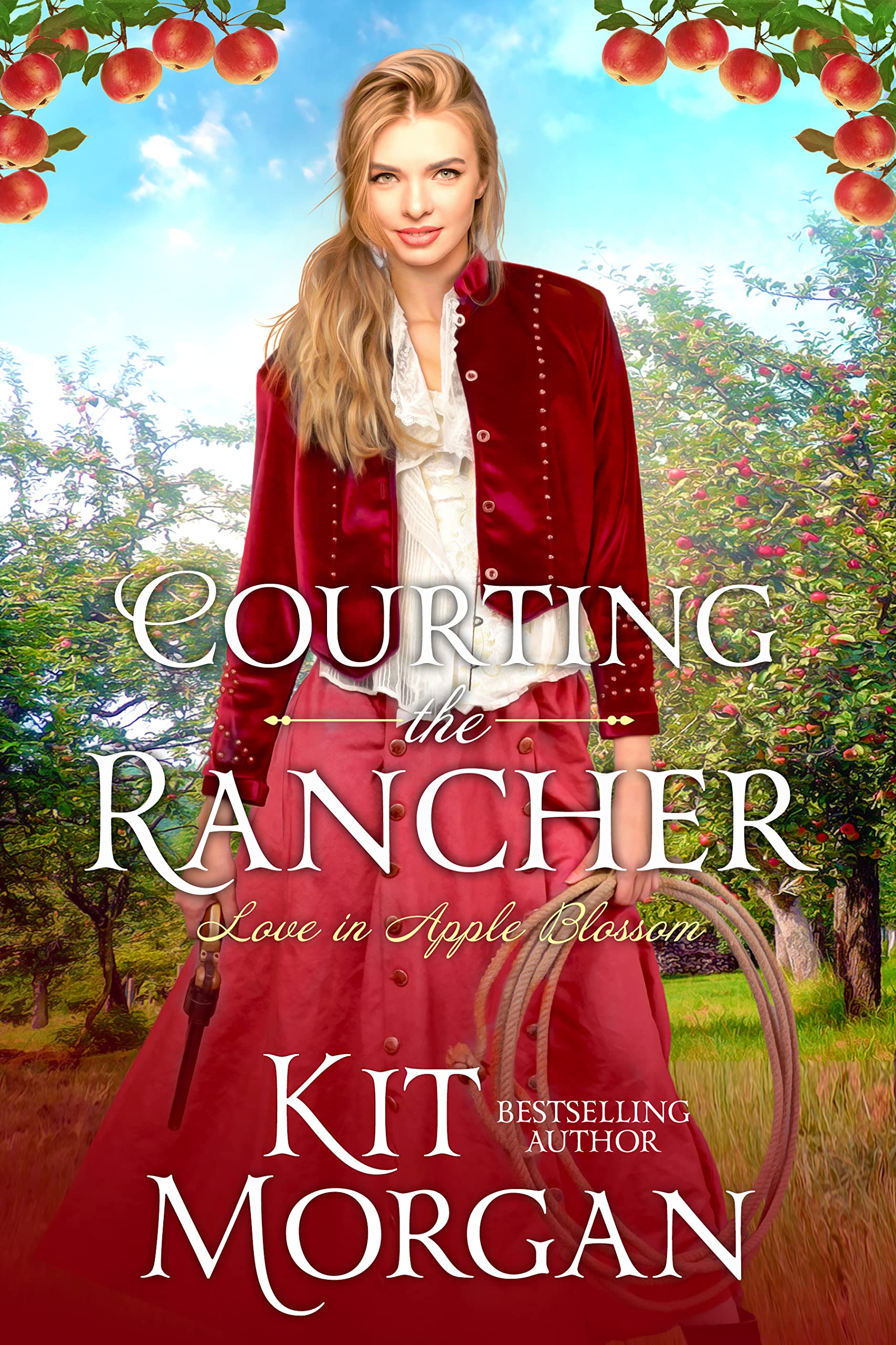 Courting the Rancher: Sweet Historical Western Romance (Love in Apple Blossom Book 1)