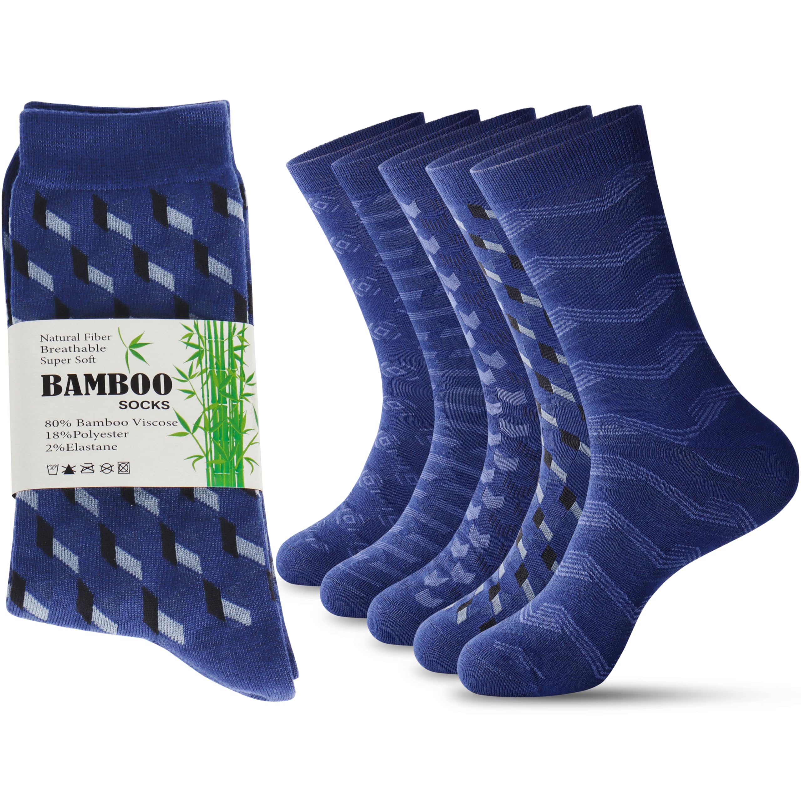 Niorasen 6 Paia Di Calzini Da Uomo In Bambù, Comodi, Morbidi