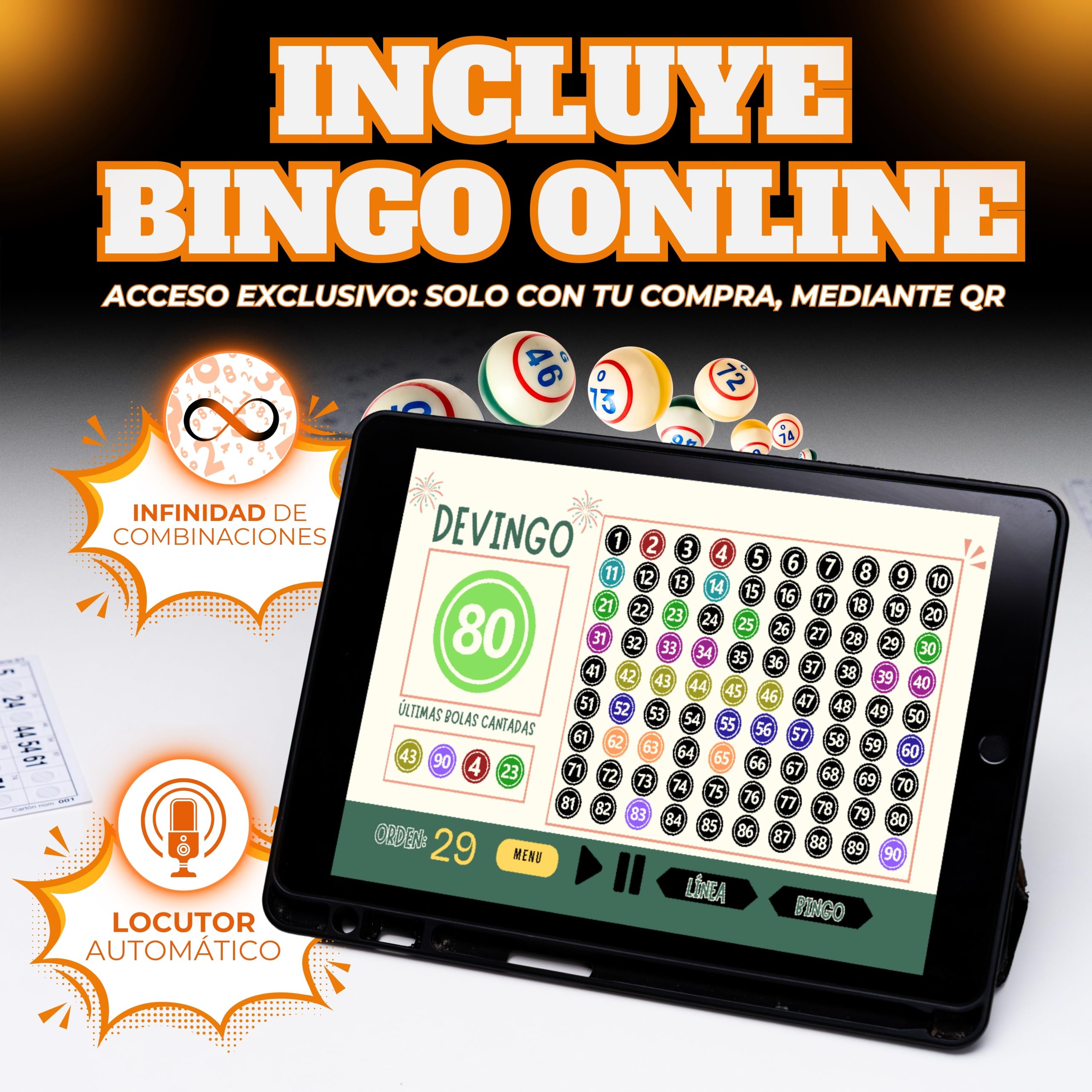 Żółty sztancowane kartony Bingo 90 kul wielokrotnego użytku + Darmowa gra online Bingo | Kartony bez przerzucania | Gry planszowe, Gra rodzinna, Boże Narodzenie (300)