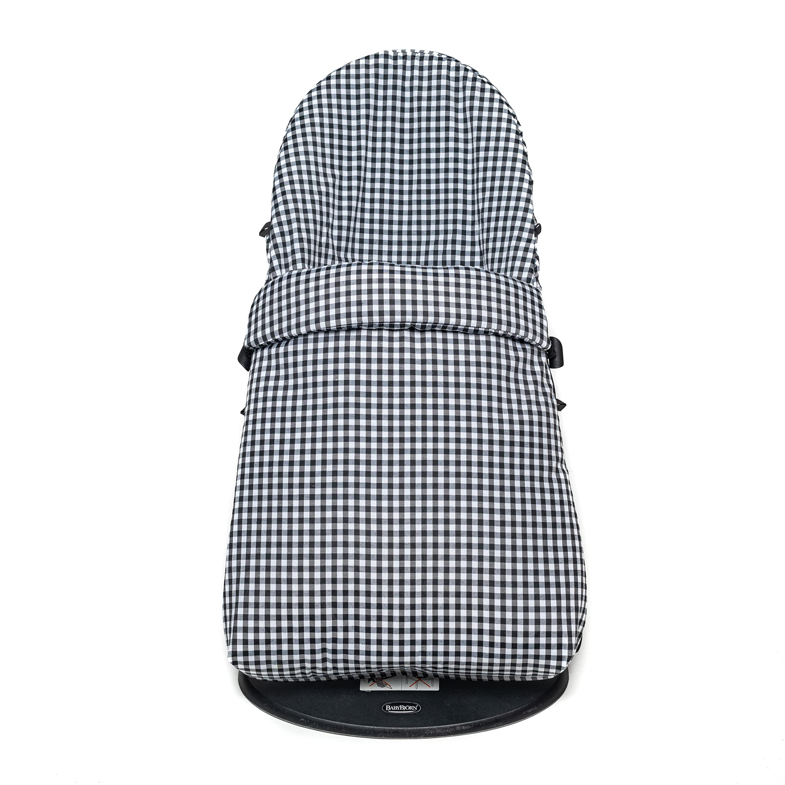 Funda y Saco para Hamaca BabyBjörn Balance Soft (Sustituye tapicería Original) (Vichy Negro)