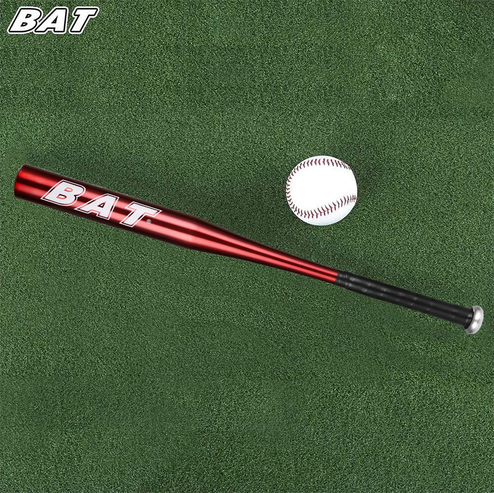 Bate de béisbol de Aluminio 71,12cm para Entrenamiento y Juegos - Diseño Clásico Rojo Metal