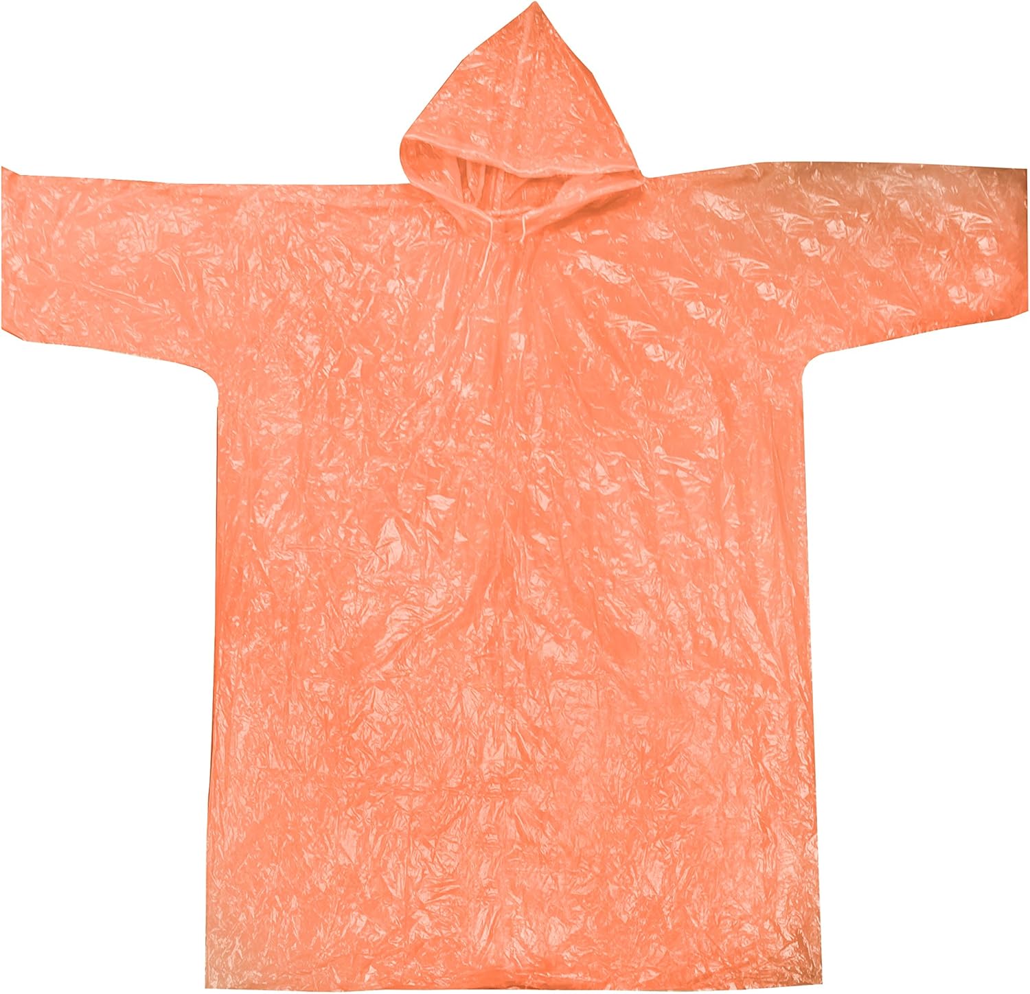 SE Transparent Orange Emergency Poncho with Full Sleeves and Adjustable Hood (Pack of 5) - EP11A-OR5 : Clothing, Shoes & Jewelry