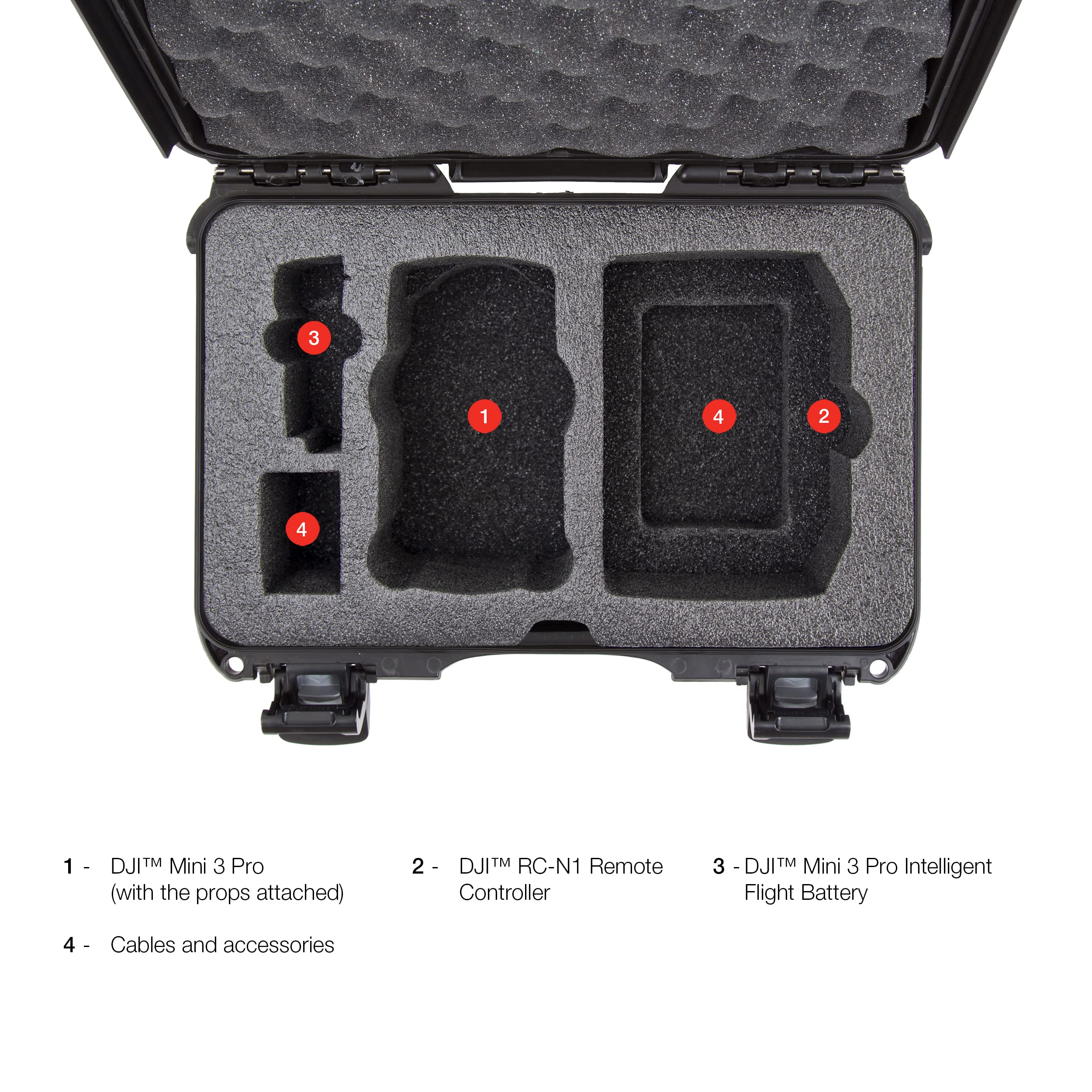 Nanuk - Custodia rigida impermeabile con inserto personalizzato per DJI Mini