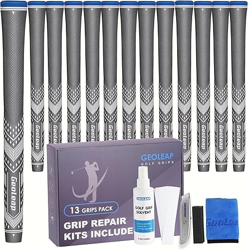 Geoleap - Juego de 13 empuñaduras de golf - Empuñaduras de golf suaves, diseño de reducción de cono que proporciona alta tracción y rendimiento, 13