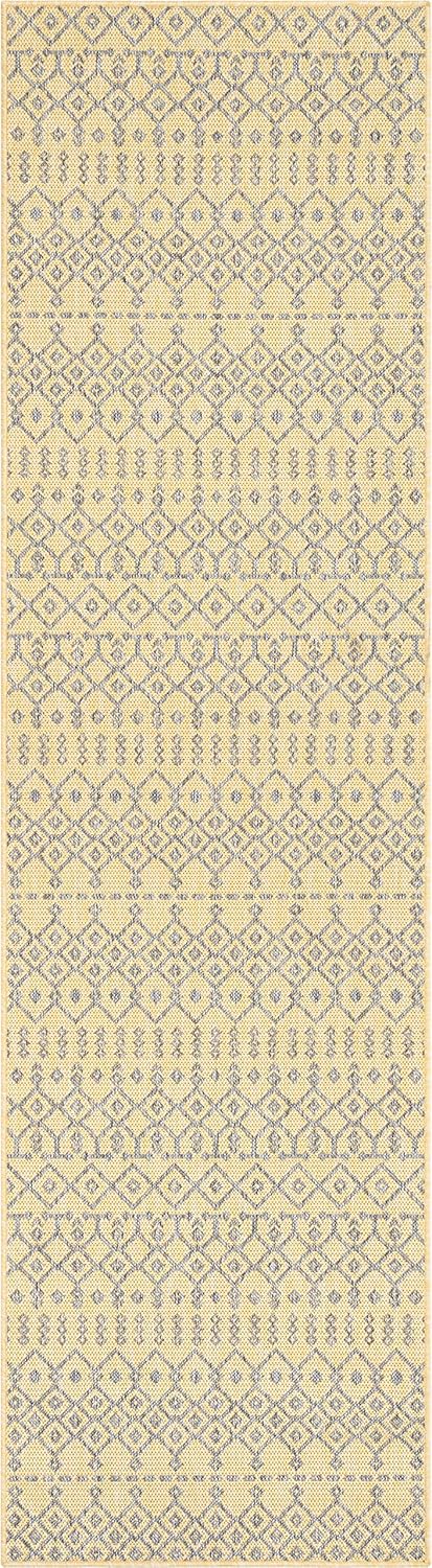Well Woven Nors Yellow Indoor/Outdoor Flat Weave Pile Nordic Lattice Pattern Runner Rug 3x10 (2'7" x 9'10"): Home & Kitchen