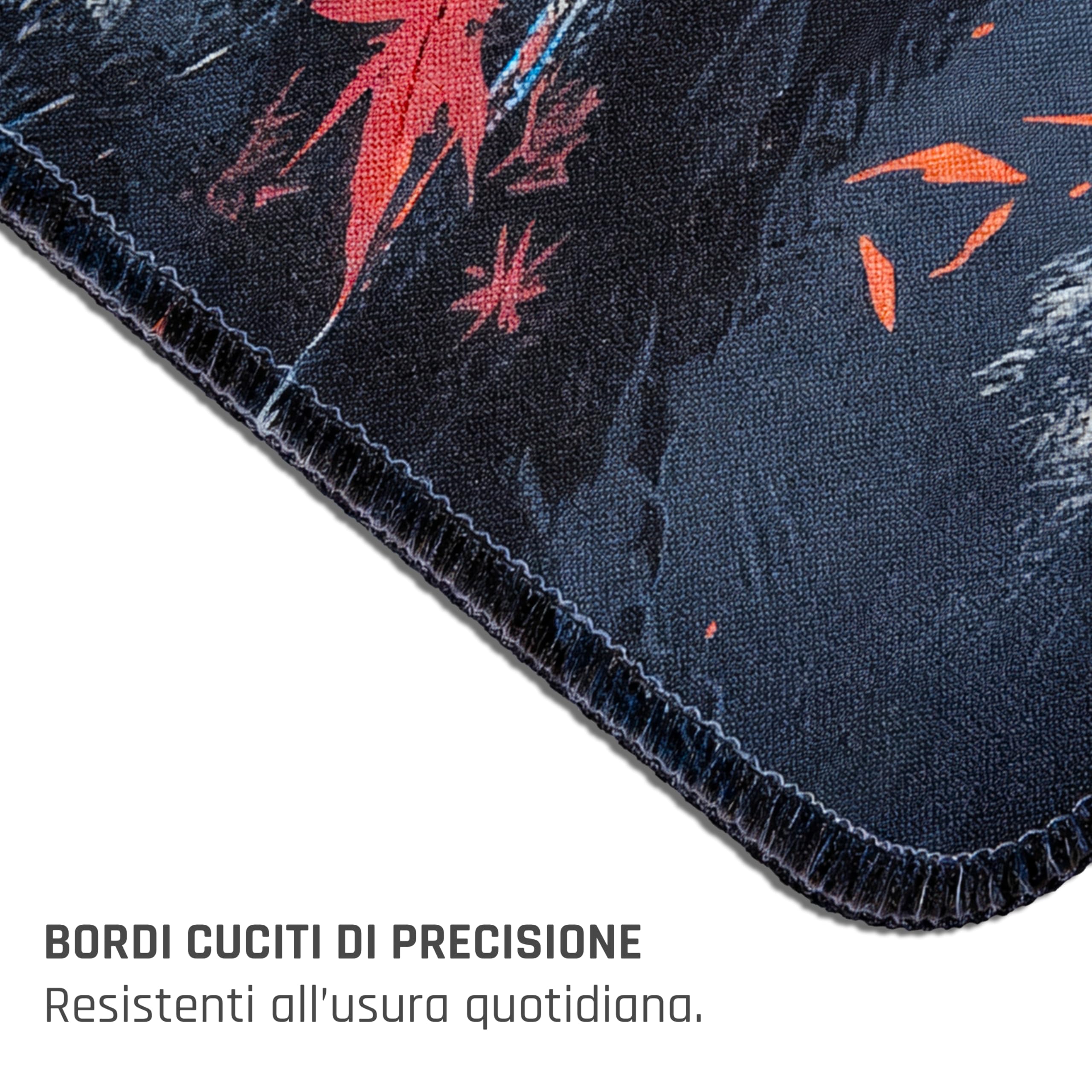 Tappetino Mouse XL 80×30 cm (3mm) – Samurai Giapponese Fuji & Sole Rosso – Desk Mat Gaming Antiscivolo, Bordi Cuciti, Tappetino Scrivania Grande per PC e Laptop