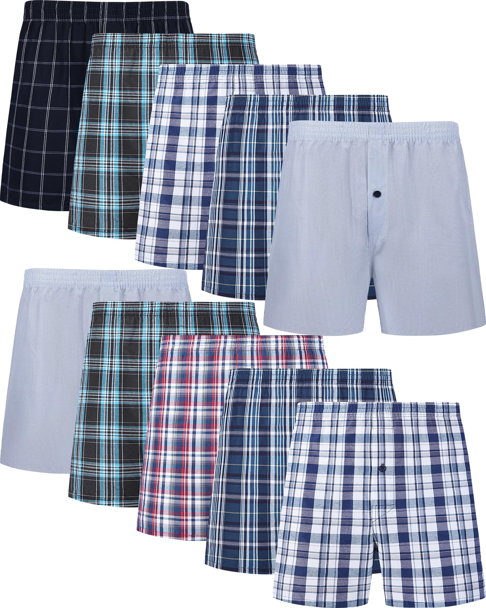 JupiterSecret Men's Woven Boxers Underwear Pack Cotton Boxer Shorts Assorted Colors