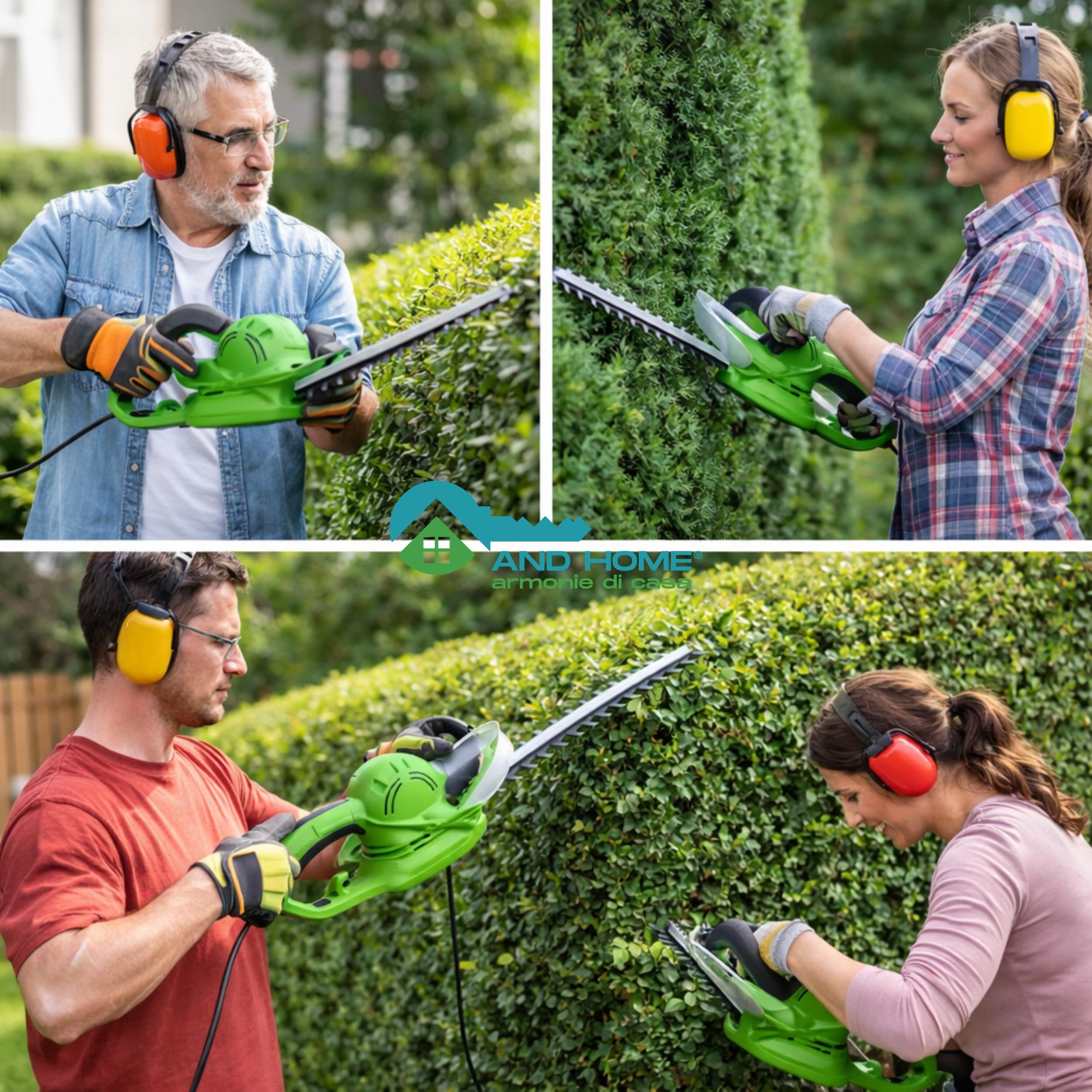 Tagliasiepi Elettrico 550W - Lama Doppia Azione Da 61 cm PERFETTO PER RAMI DURI - Taglio 20 mm - Freno Elettrico INTEGRATO - Tagliasiepi Elettrico con Filo - LEGGERO e POTENTE per Giardino