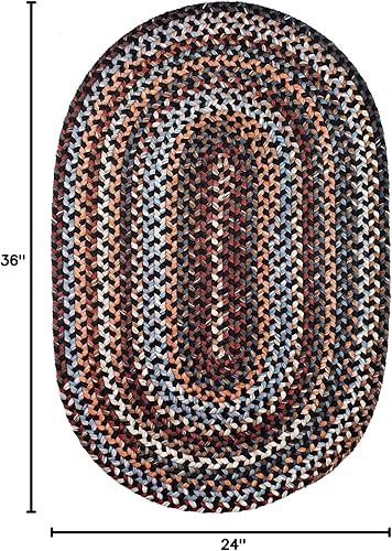 Miniatura 130 de Tapete reversible de lana, texturizado, grueso, trenzado. , Lana, Azul (Blue Dragon) Roca Negra,Azul (Blue Dragon),Mezcla azul y verde,Rojo