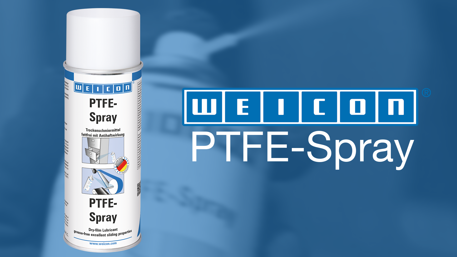 WEICON PTFE-Spray | 13.5 oz / 400 ml | Dry Film Lubricant | Grease-Free |  Adheres to All Metal, Plastic and Wooden Surfaces | Heat-Resitance -292F  to +482F | Silicone Free |
