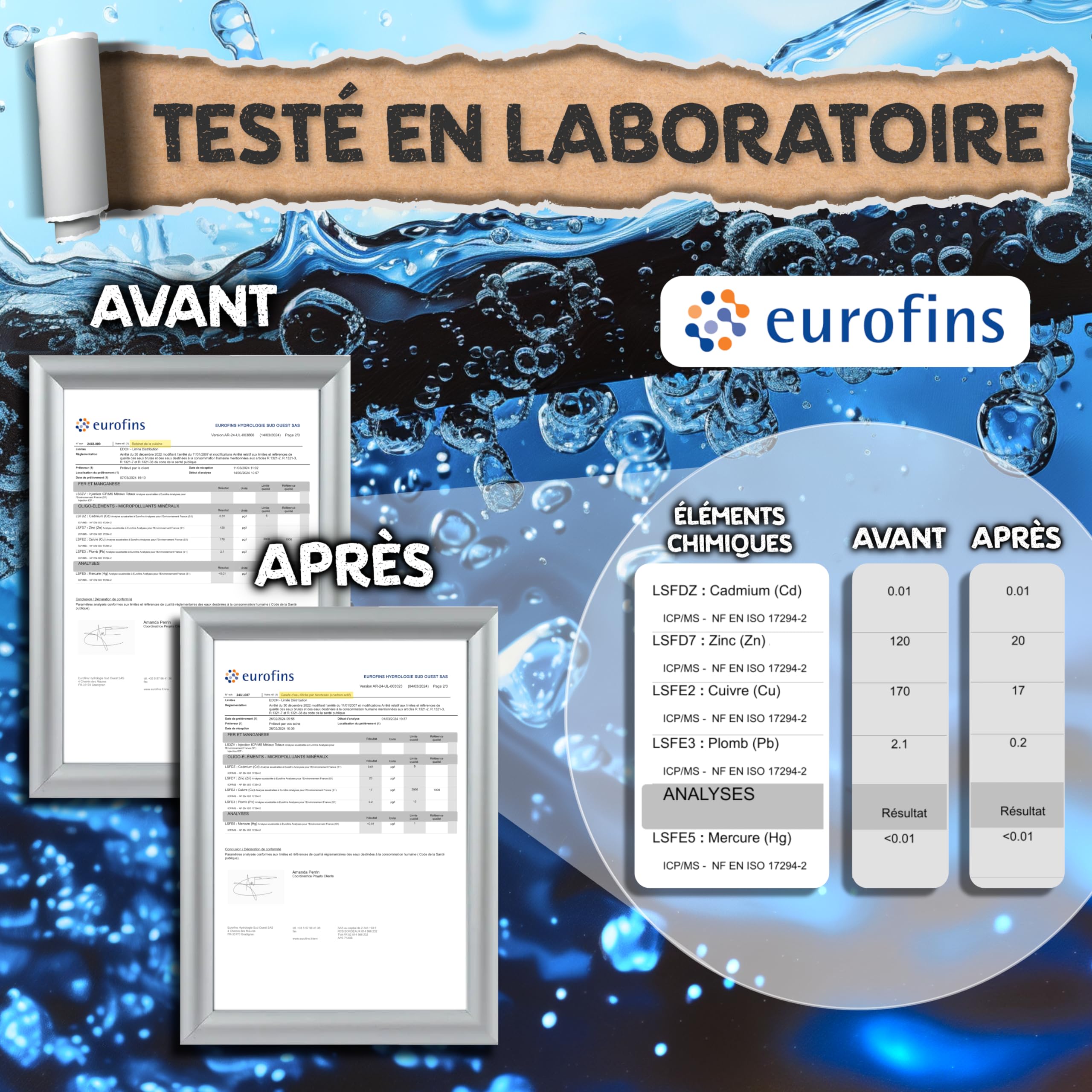 BAYTIZ ® Filtre à Eau Végétal au Charbon Actif - Baton de Binchotan Bio x5 - Purifier l' Eau du Robinet - en Bois Naturel - Carafe Bouteille - Vrai Purificateur Verre Filtrante Écologique Filtres