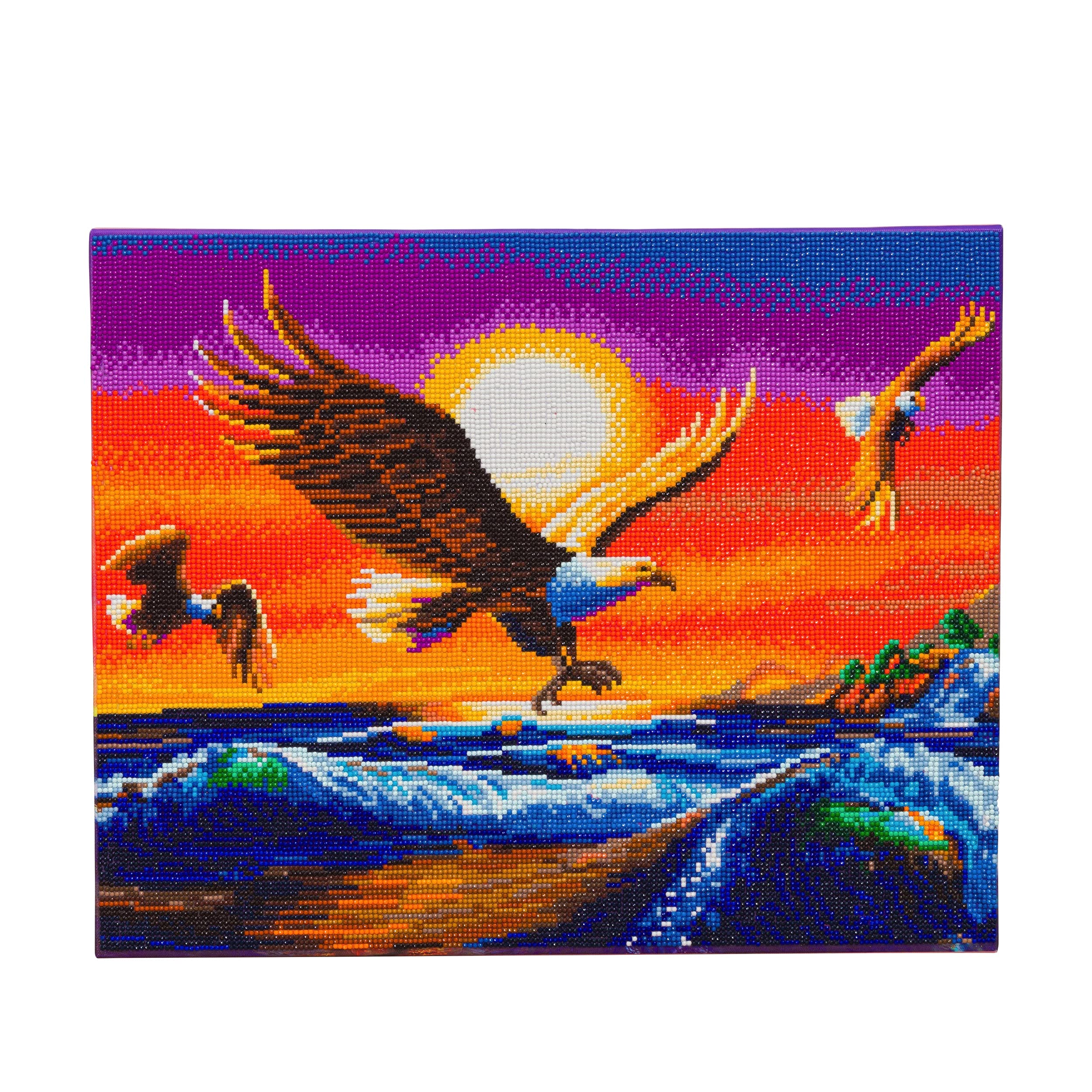 Craft Buddy STC Stores 40cm x 50cm Framed Canvas Crystal Art Gem Kit (Sunset Eagles - Full Crystal - AW 2021)