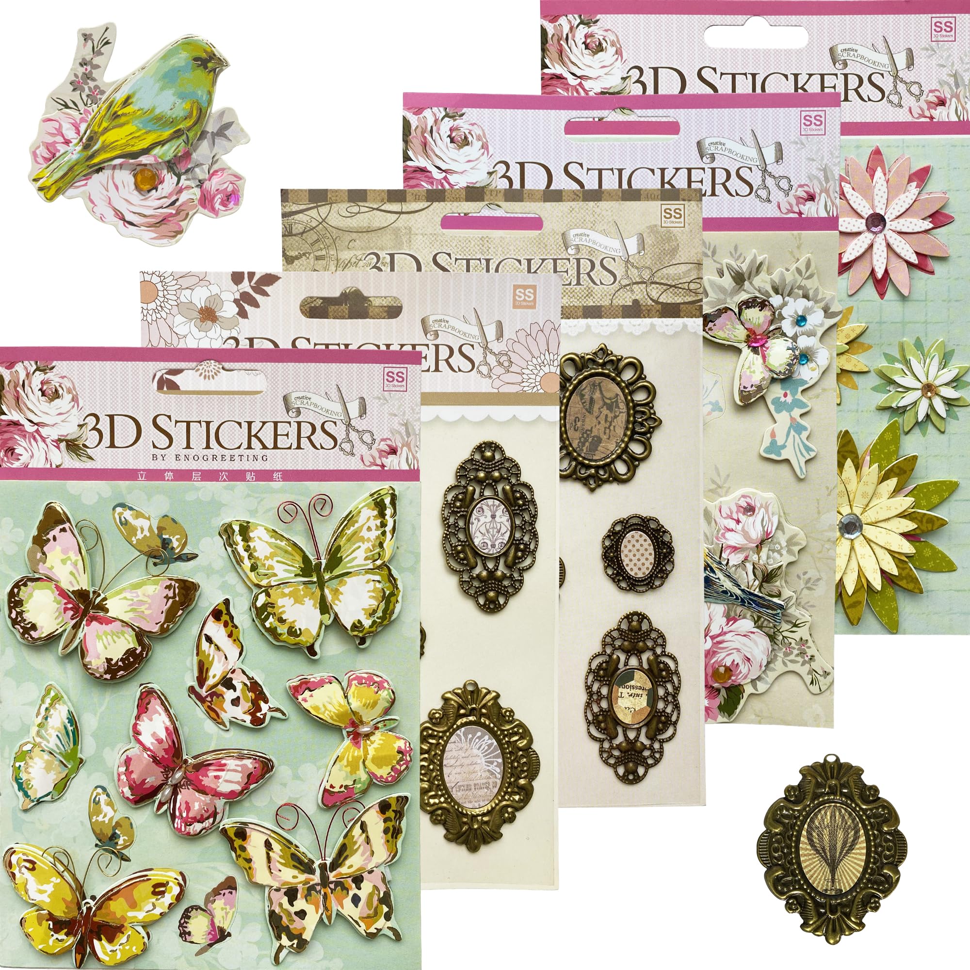 アルバム飾り 蝶々 オーダー受付中\( 'ω')/ Amazon.com: Yokoke 3D Stickers for Scrapbooking, Adhesive Vintage