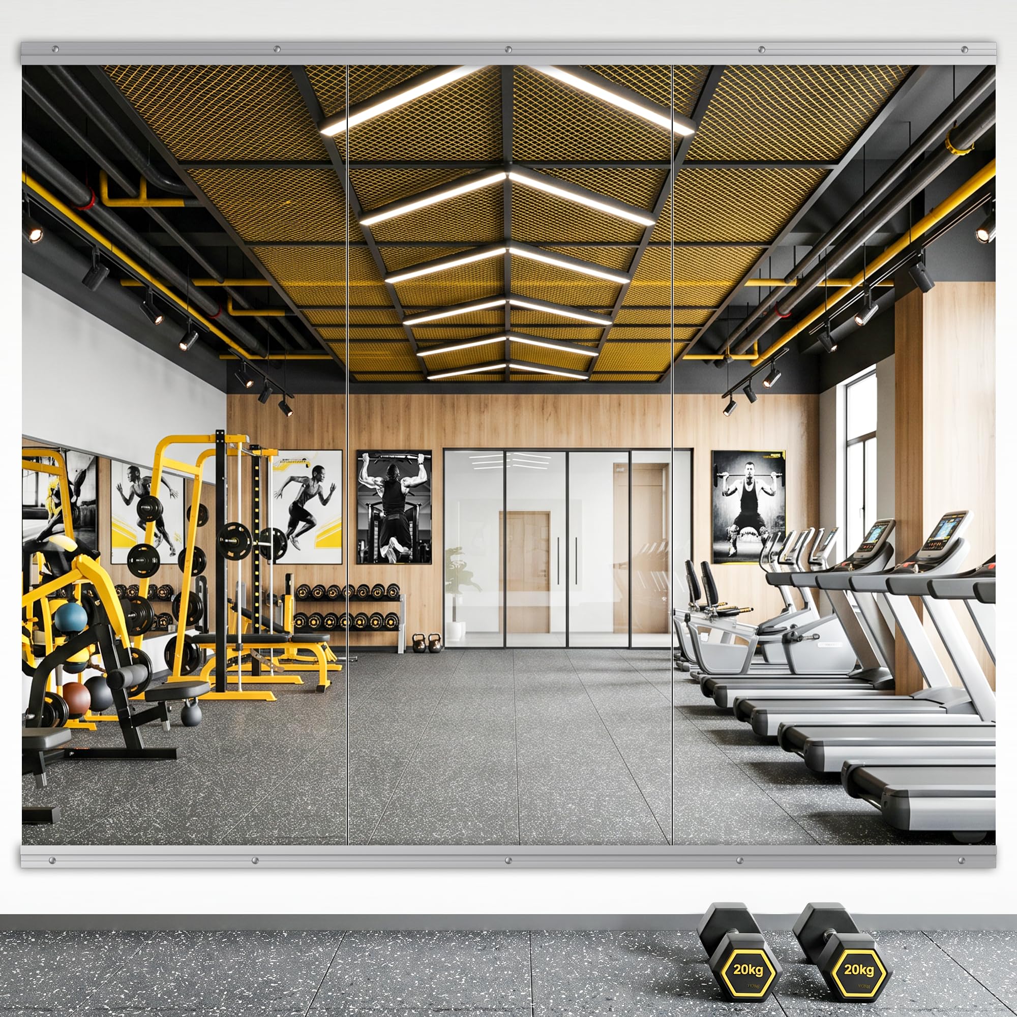 Photo 1 of yarnuwa 65x24 Inch Gym Mirror (3-Pack)