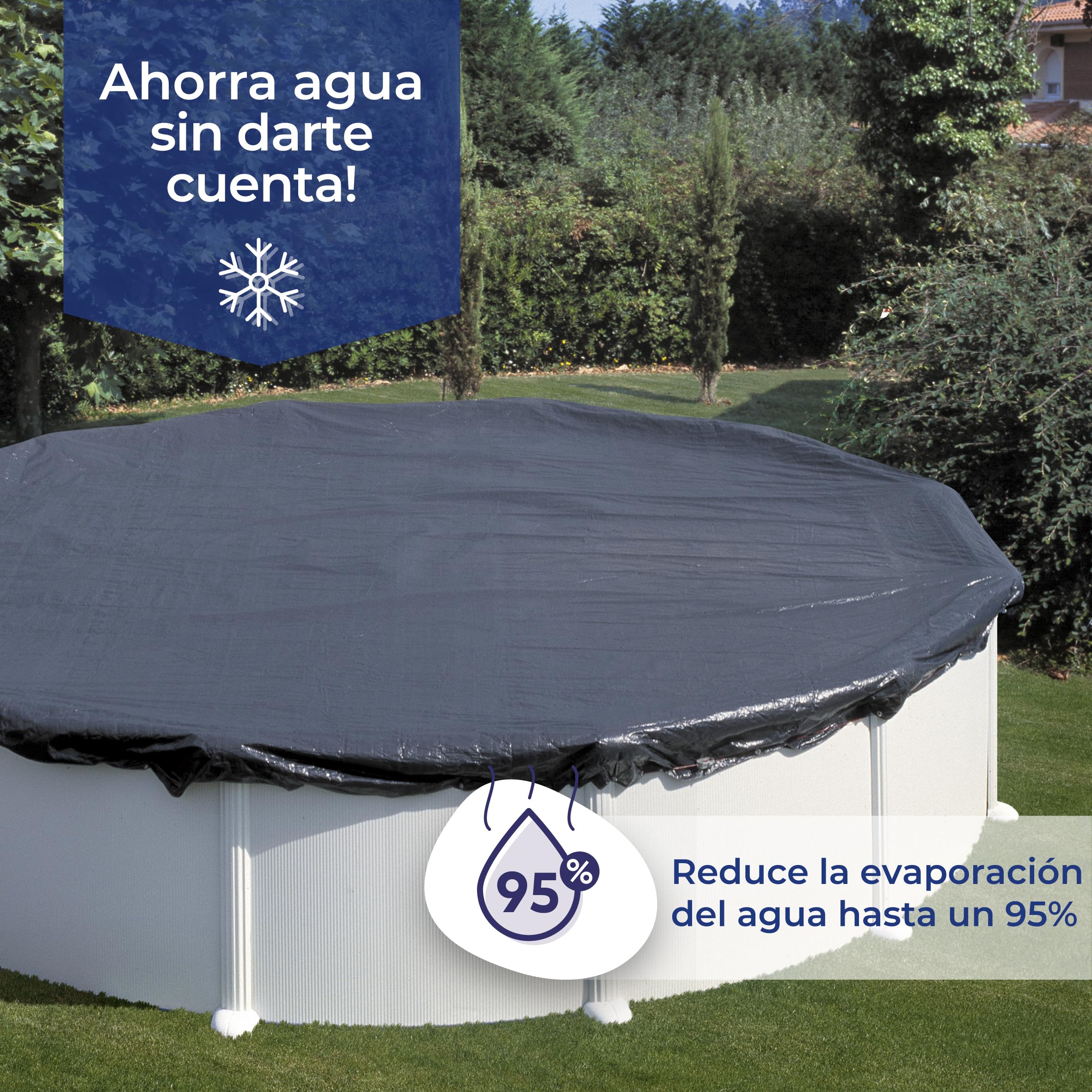 Gre Cubierta Invierno Premium 180g/m² piscina ovalada 730x375 cm UV