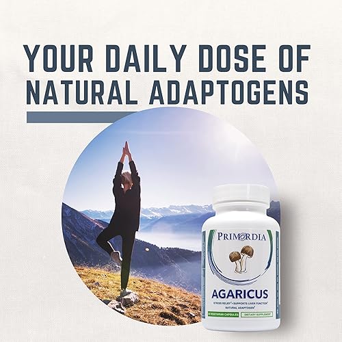 Miniatura 6 de Primordia Suplemento puro de extracto de hongos agaricus, 60 cápsulas, hongos Murill Agaricus Blazei 100% auténticos, proporciona alivio del estrés,