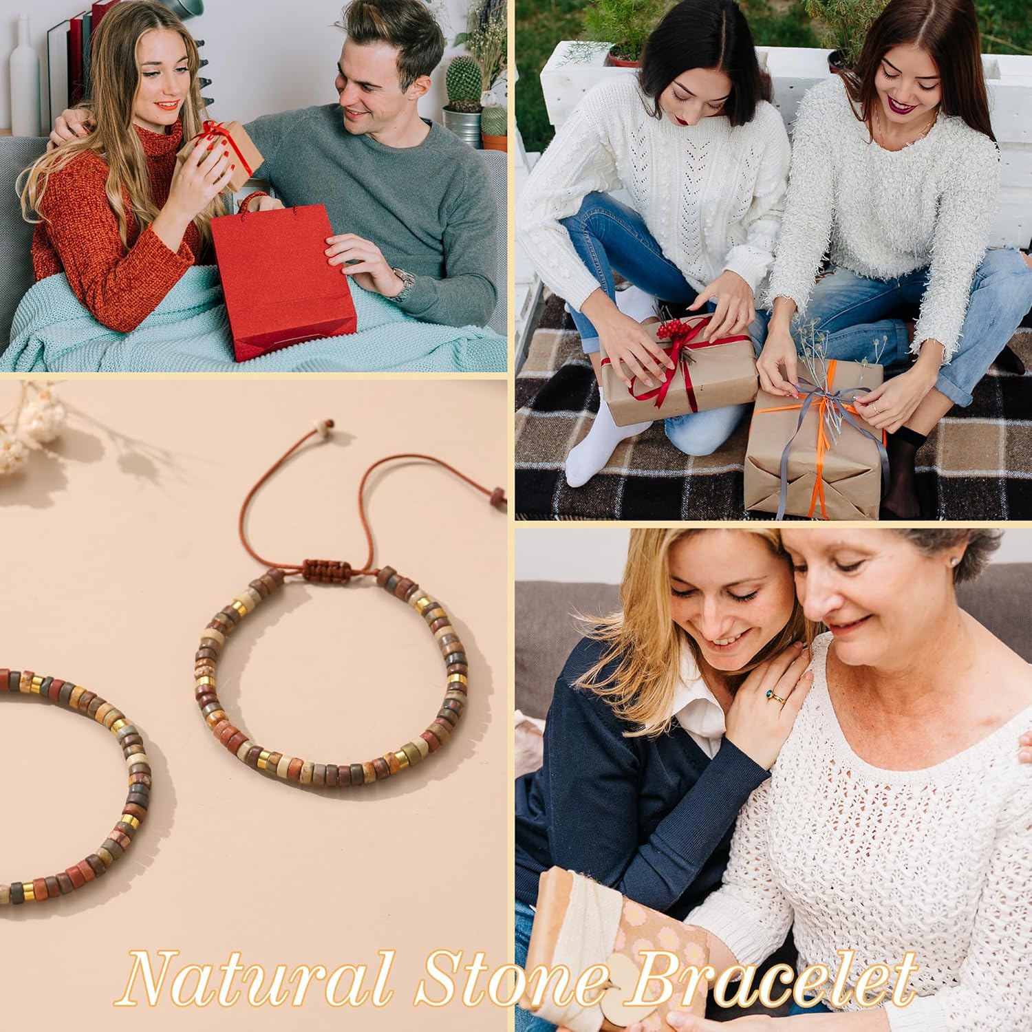 Class of 2025 Gifts Sister Beaded Bracelets for Women Graduation Gift Birthday Gifts for Sister Natural Stone Bracelet Adjustable Christmas Stocking Stuffers for Women - Image 7