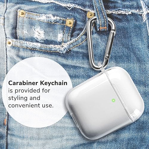 Miniatura 5 de Funda transparente para Airpods con nombre y inicial para Apple AirPod Pro y 3 generación, delgada, a prueba de golpes, transparente (flores azul