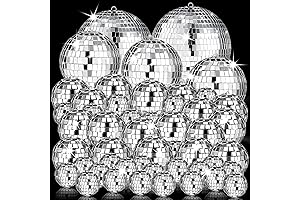 54-Pack Mini Silver Disco Ball Decorations