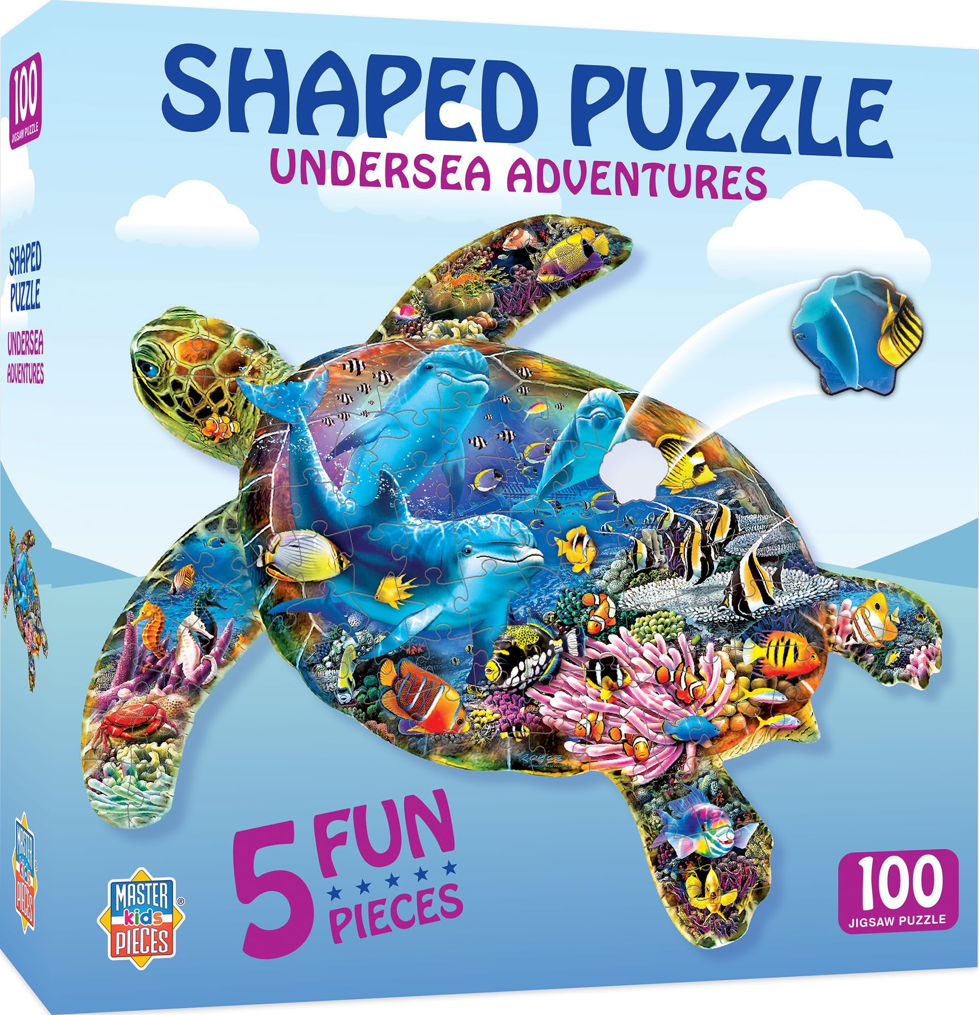 MasterPieces Puzzle en forme de 100 pièces pour enfants – Aventures sous-marines – 35,6 x 48,3 cm