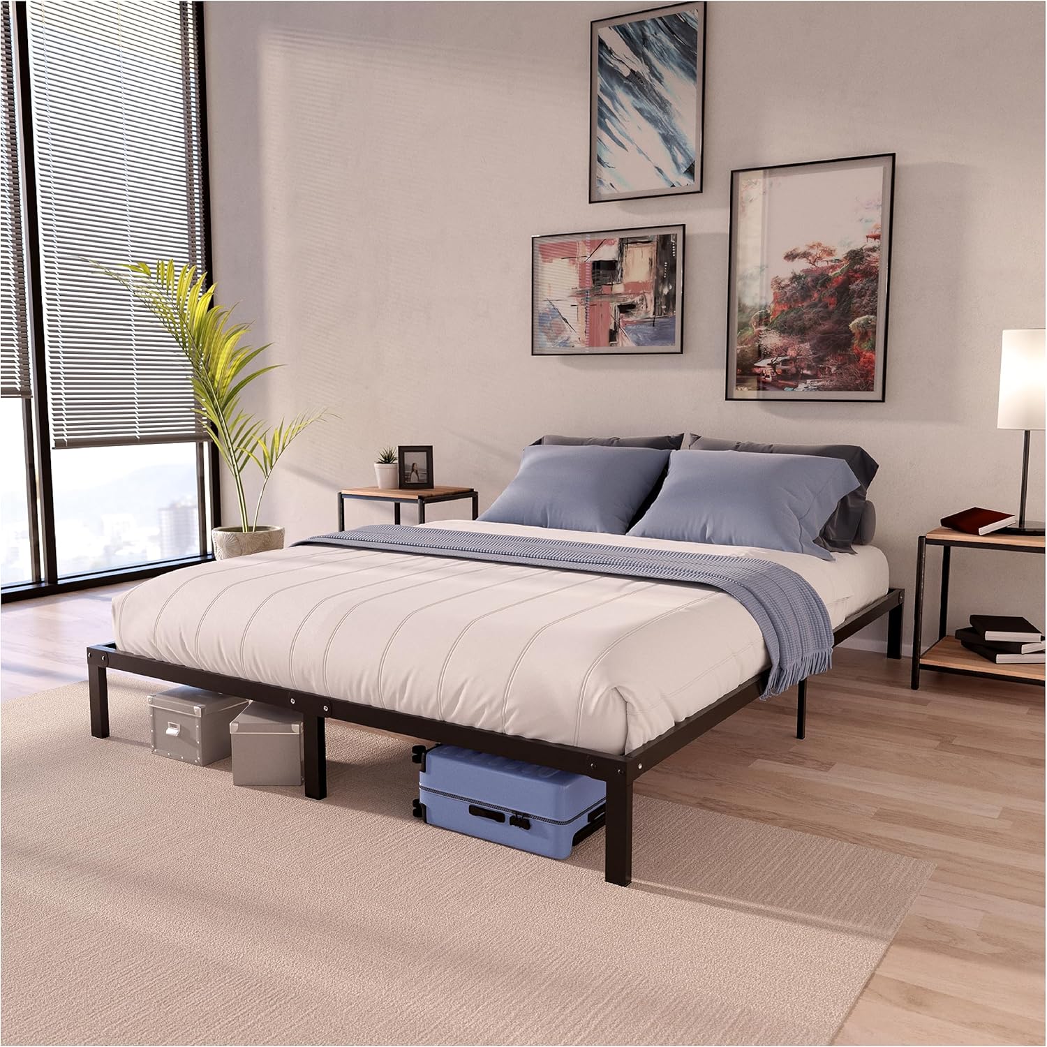 Dreamzie Metal Small Double Bed Frame with Storage 35cm Platform