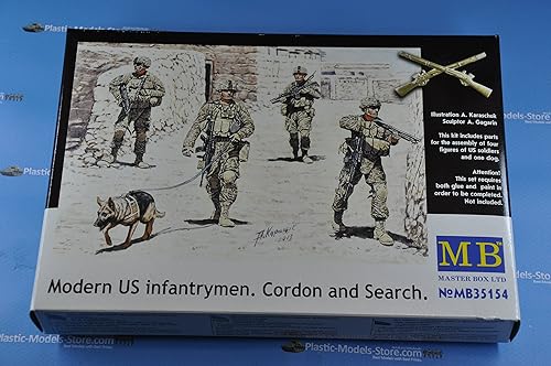 Miniatura 2 de Masterbox INFANTRYMENS modernos de EE. UU. Cordon and Search 4 Figuras 135 Master Box 35154