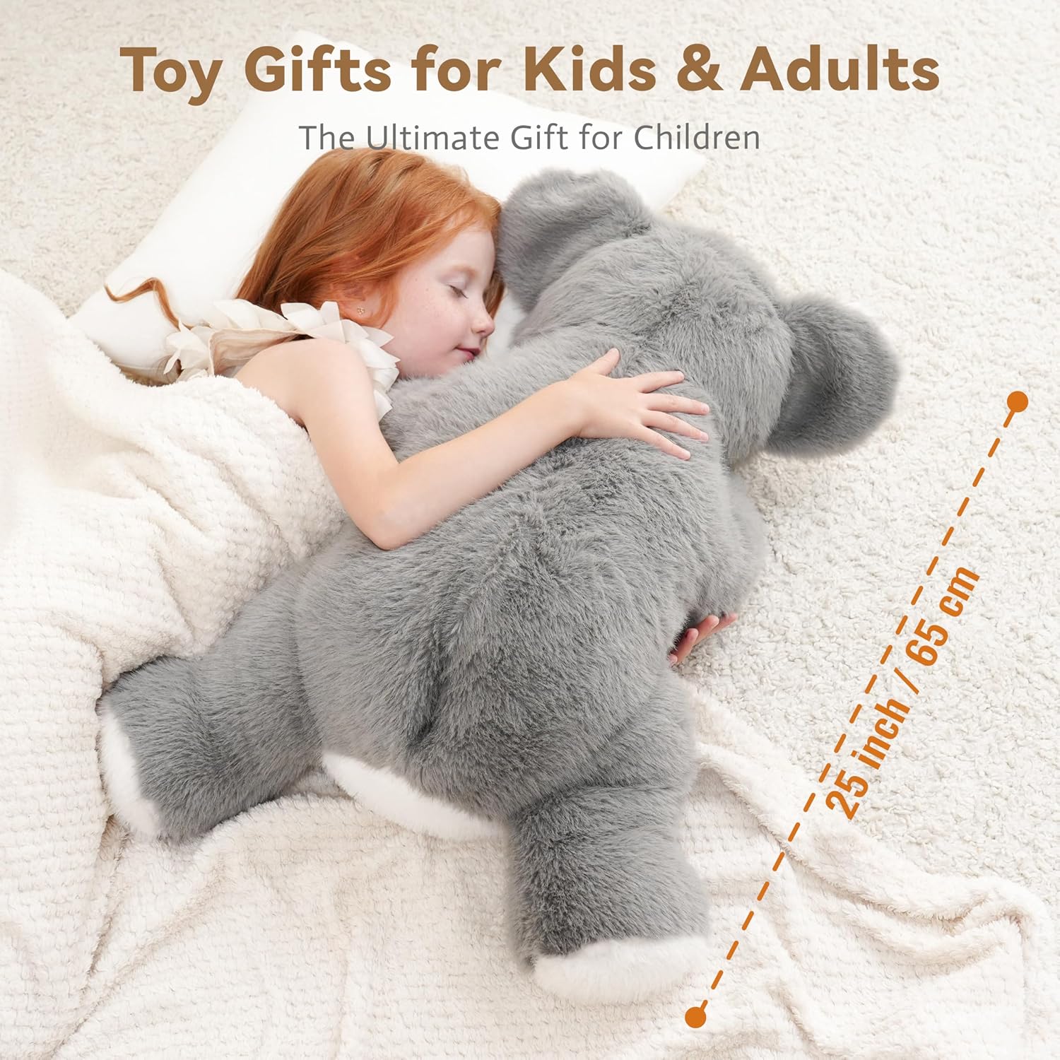 Weighted Stuffed Animals, Giant Koala Stuffed Animal, Weighted Koala Plush, Toy Gifts for Kids & Adults, Gray, 4.5 lbs, 25 Inch