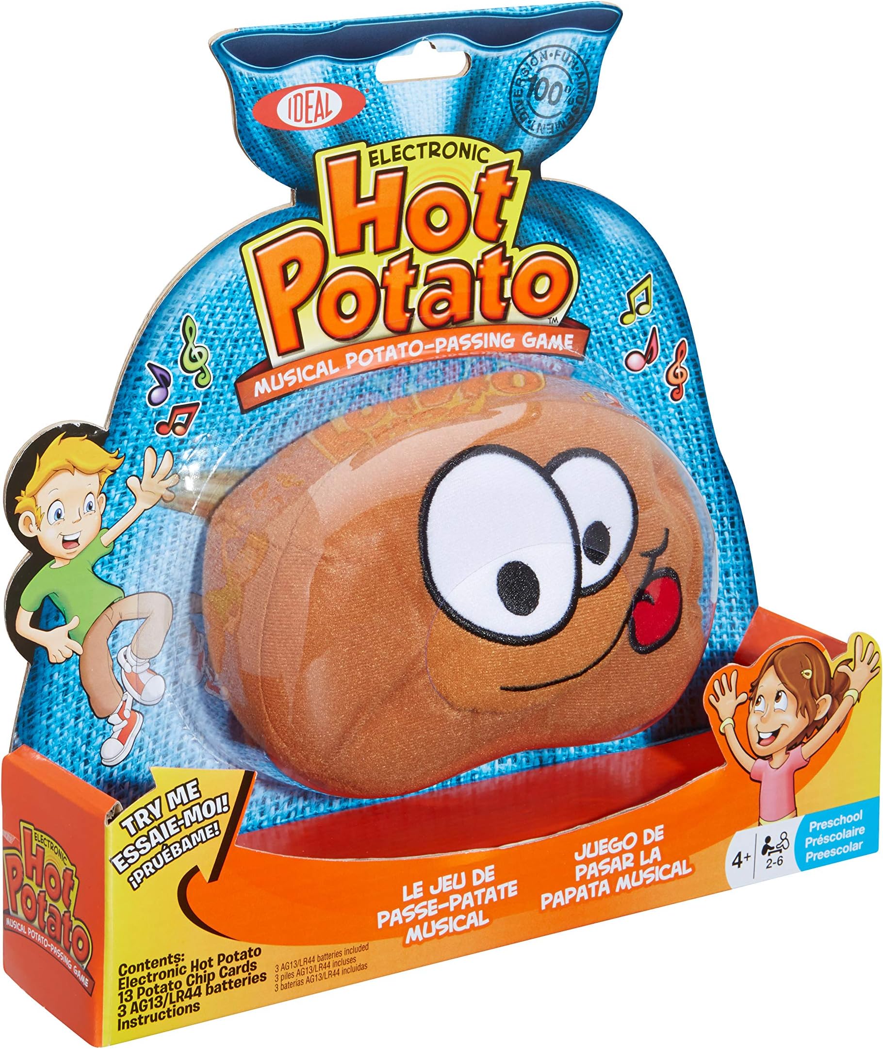 ALEX Toys Ideal Hot Potato Electronic Musical Passing Kids Party Game, Donโt Get Caught With the Spud When the Music Stops! Ages 4+, 2-6 Players, Brown