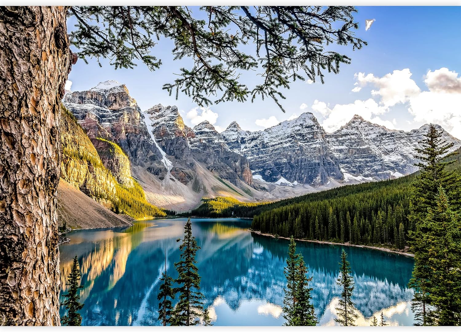 wall26 Removable Wall Sticker/Wall Mural Scenic Colorado Mountain Lake Forest Nature Wilderness Photography Realism Rustic Landscape Decorative Global Zen for Living Room, Bedroom, Office - 100"x144"