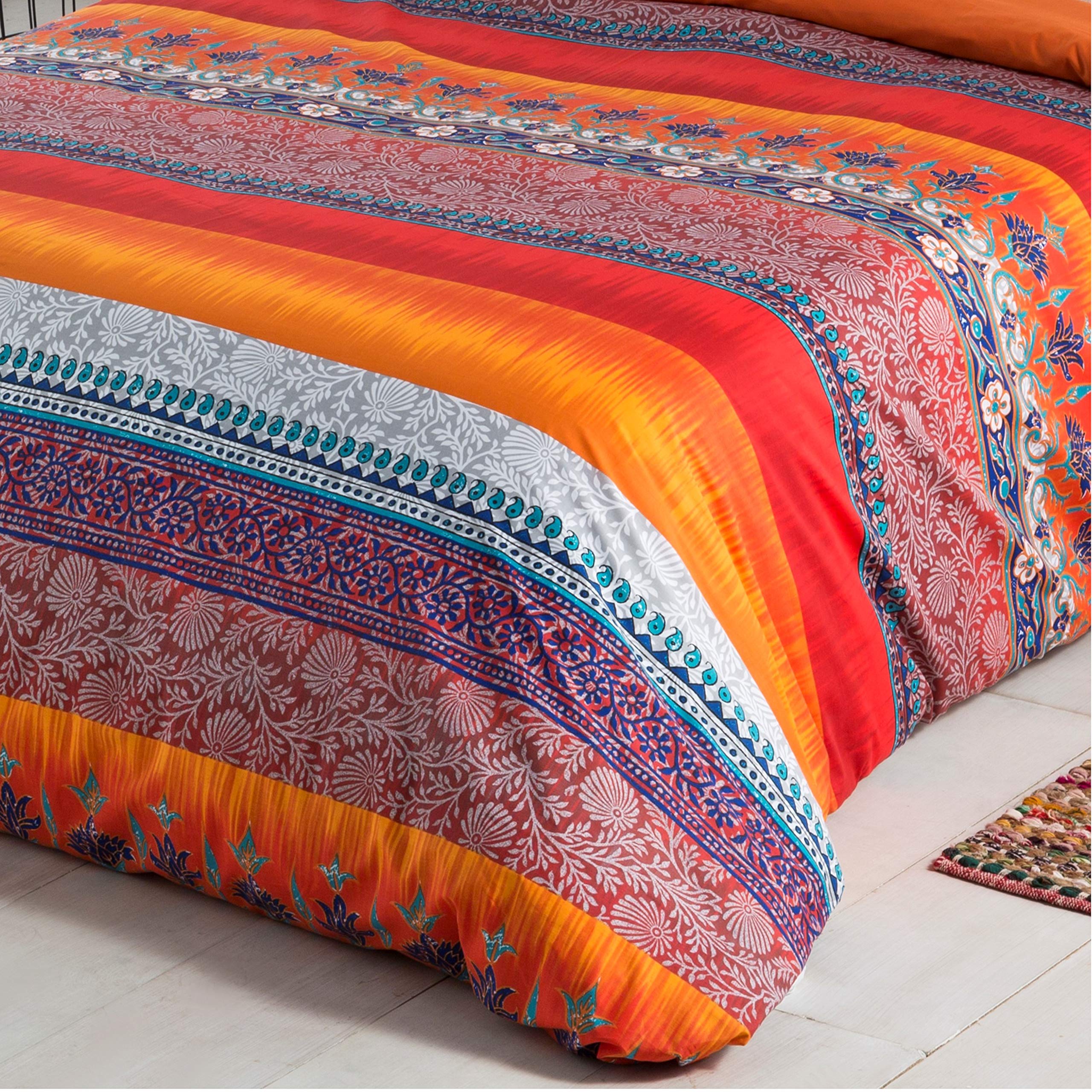 COTTON ARTean Funda Nórdica Cama 150 Indi Percal ALGODÓN 100% Funda edredón 240x260 + 2 fundas almohada